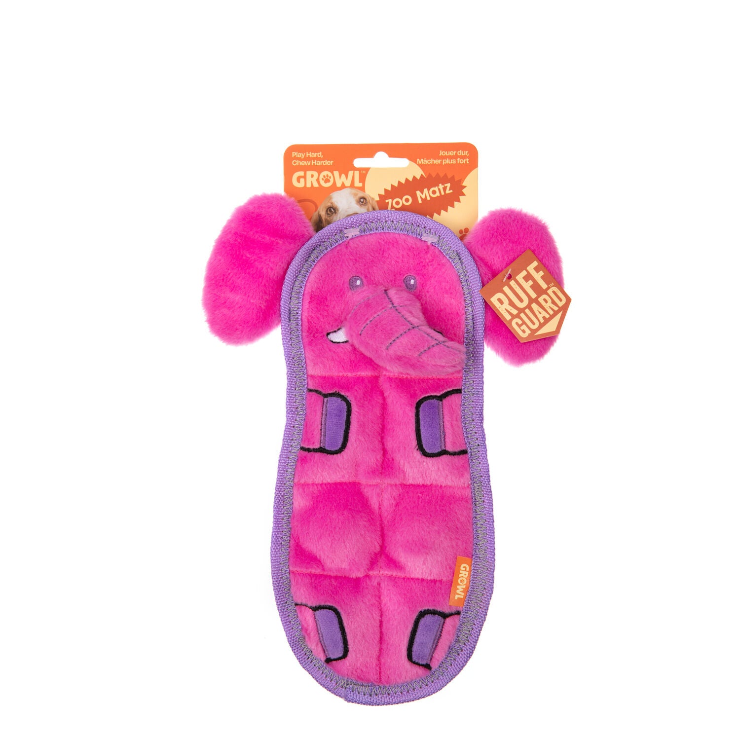 Growl Zoo Matz Ella The Elephant Squeaky Dog Toy, 9.5"