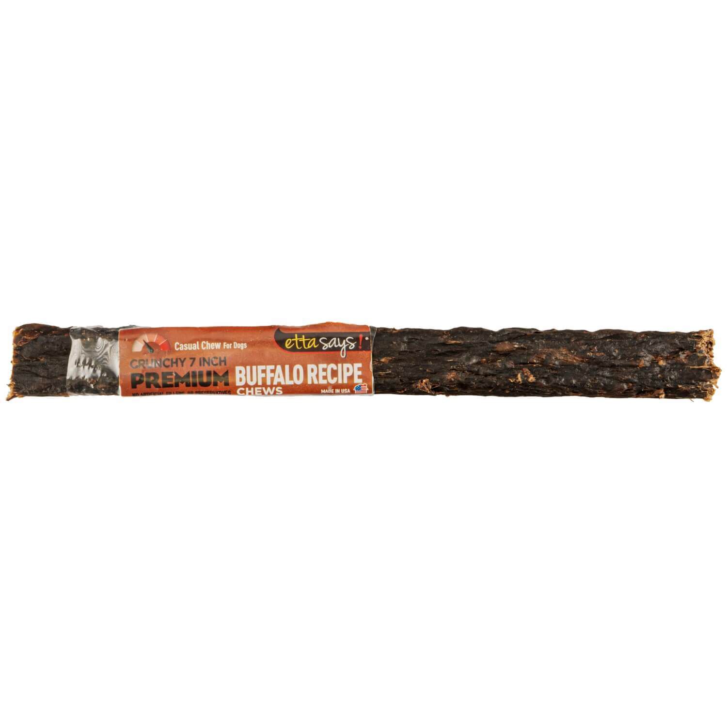 Etta Says! Premium Crunchy Buffalo Chew Dog Treats, 7In