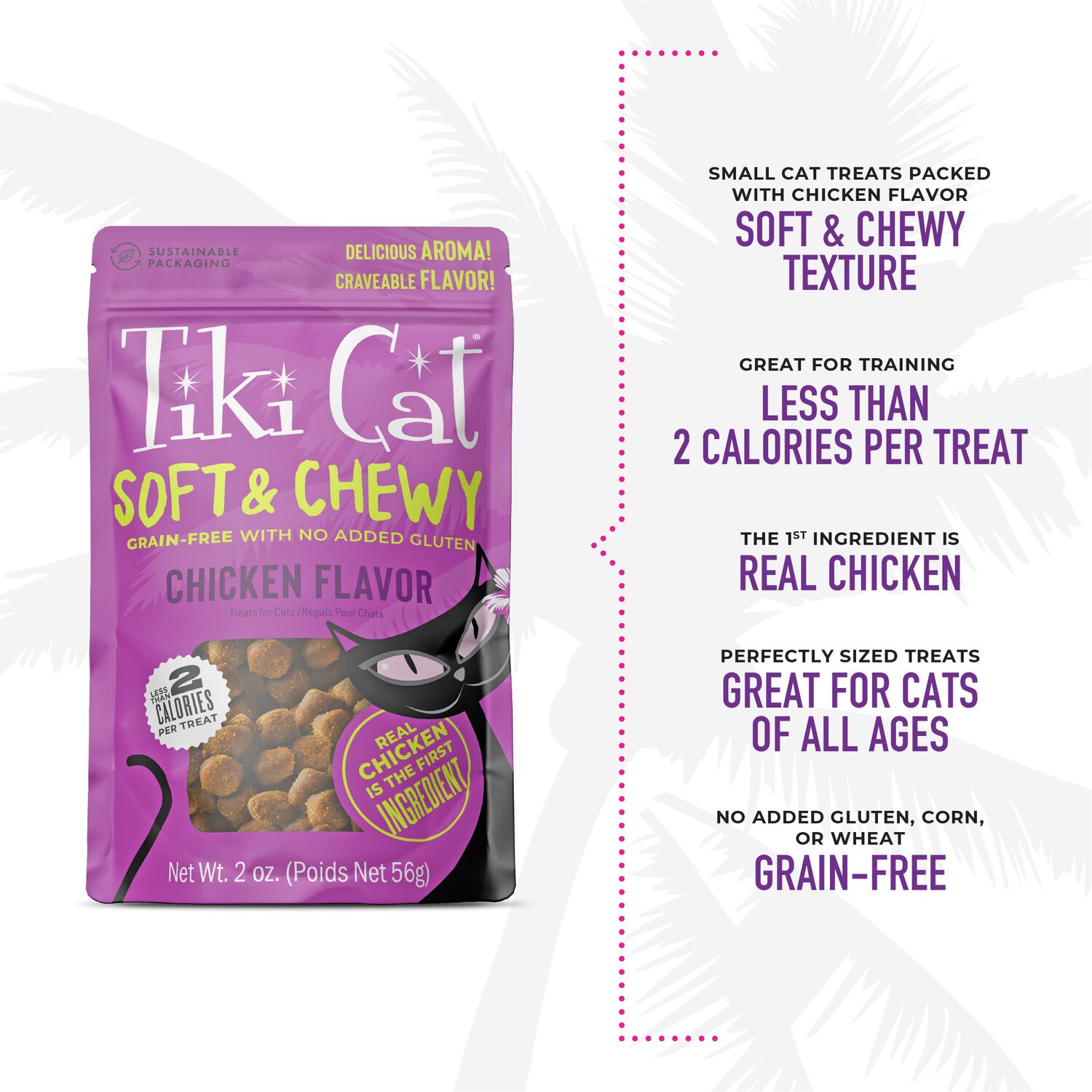 Tiki Cat Soft & Chewy Chicken Flavor Treats, 2-Oz Bag