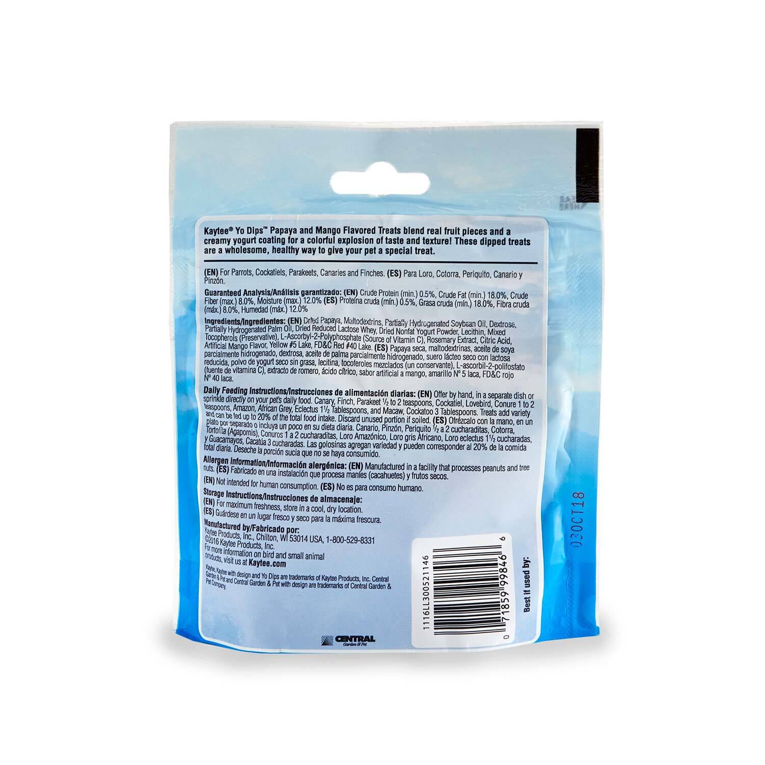 Kaytee Pet Bird Mango And Papaya Yo Dips Bird Treat