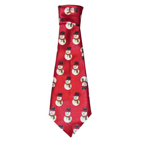 Snowman Neck Tie Red