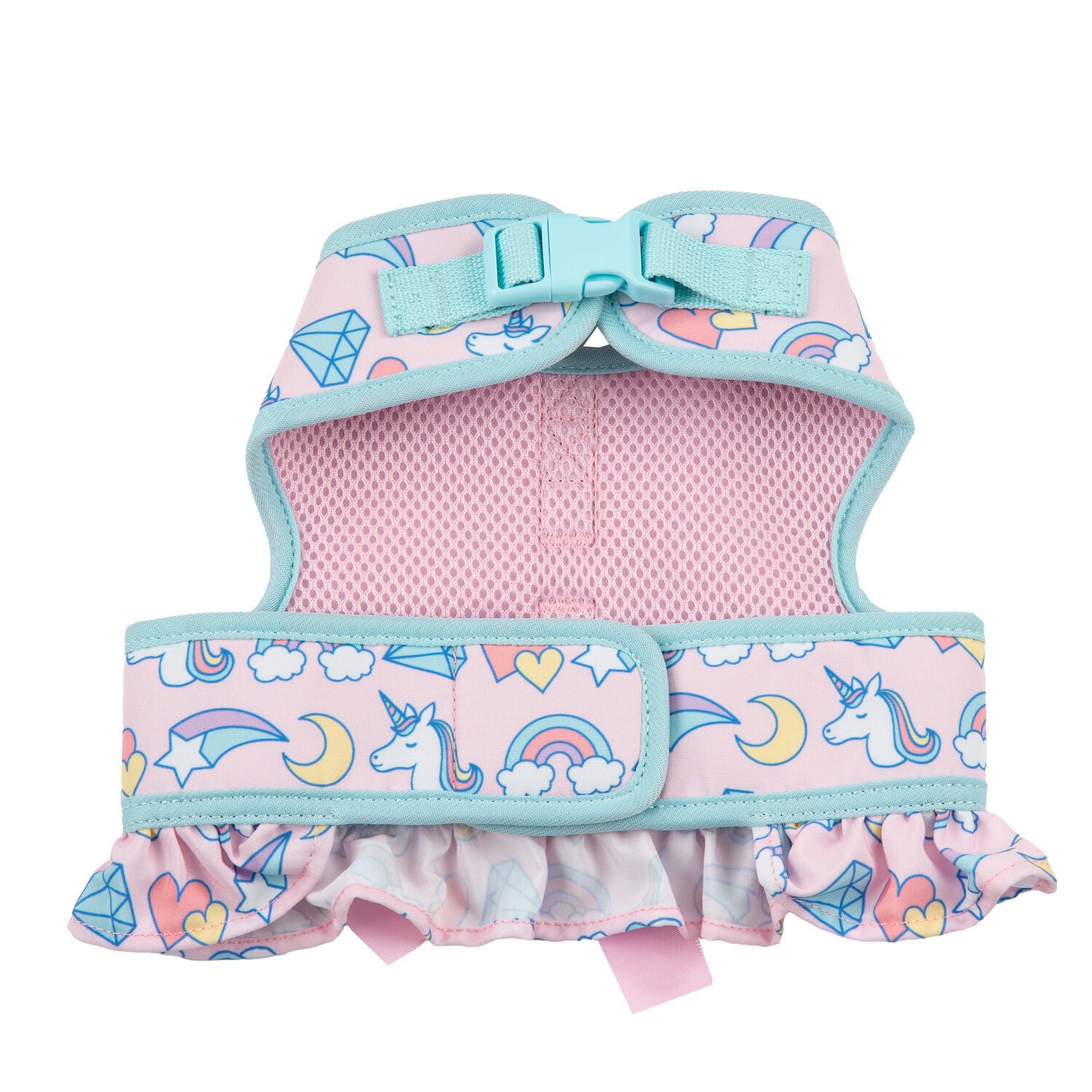 Simply Dog Rainbow & Unicorns Dog Harness, Pink