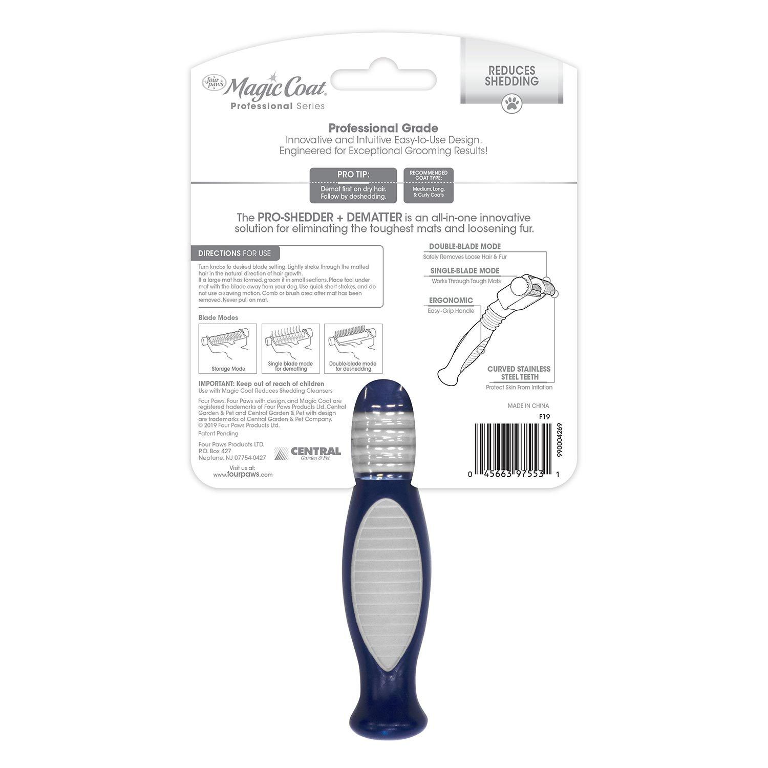 Magic Coat Professional Series Pro-Shedder Dematter Dog Deshedding Tool