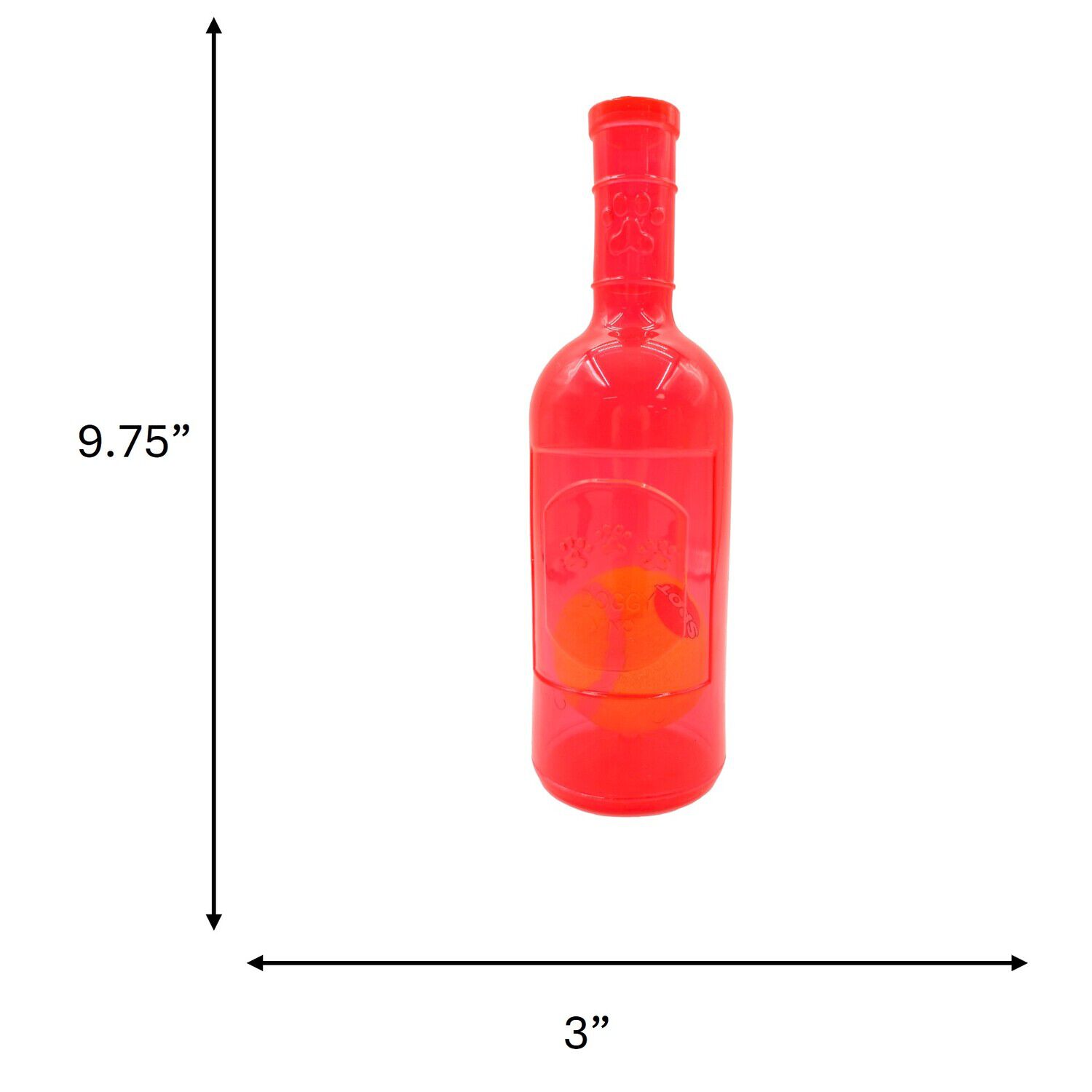 Spot Ball In A Vino Bottle Tough Squeaky Dog Toy, Assorted Colors