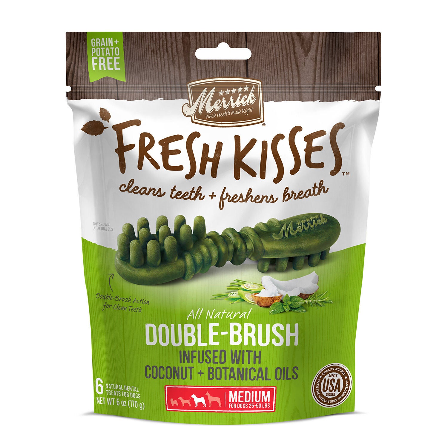 Fresh Kisses Coconut + Botanical Oils Medium Dog Treats