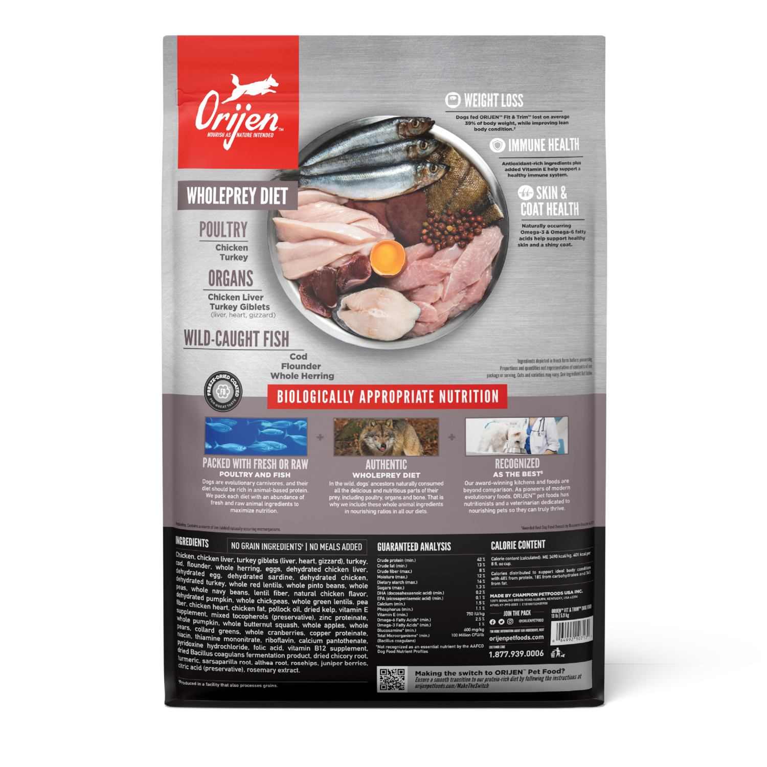 Orijen Fit & Trim Grain-Free High-Protein Dry Dog Food, 23.5-Lb Bag