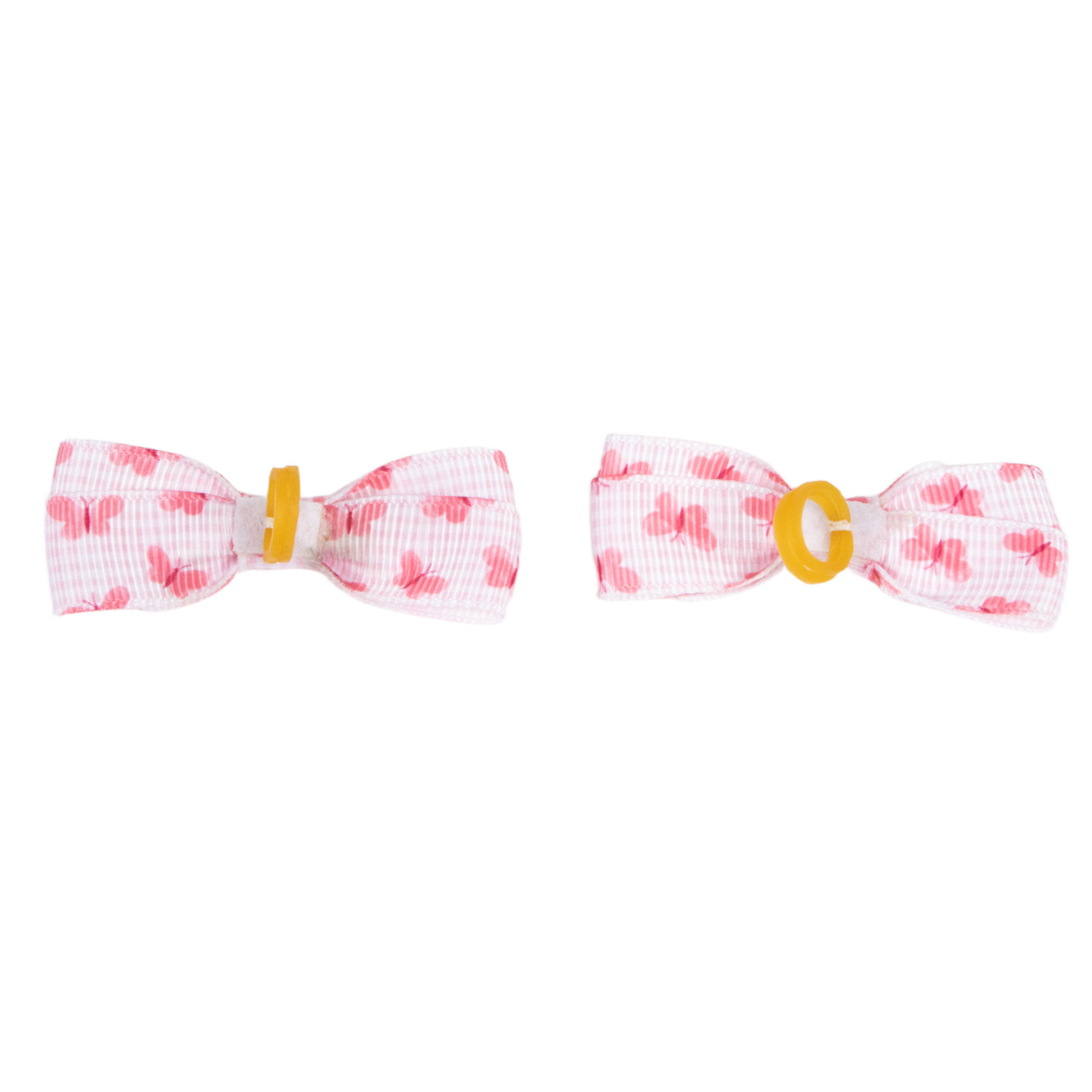 Bailey & Bella Pink Gingham Butterfly Dog Hair Bows, 2-Pack