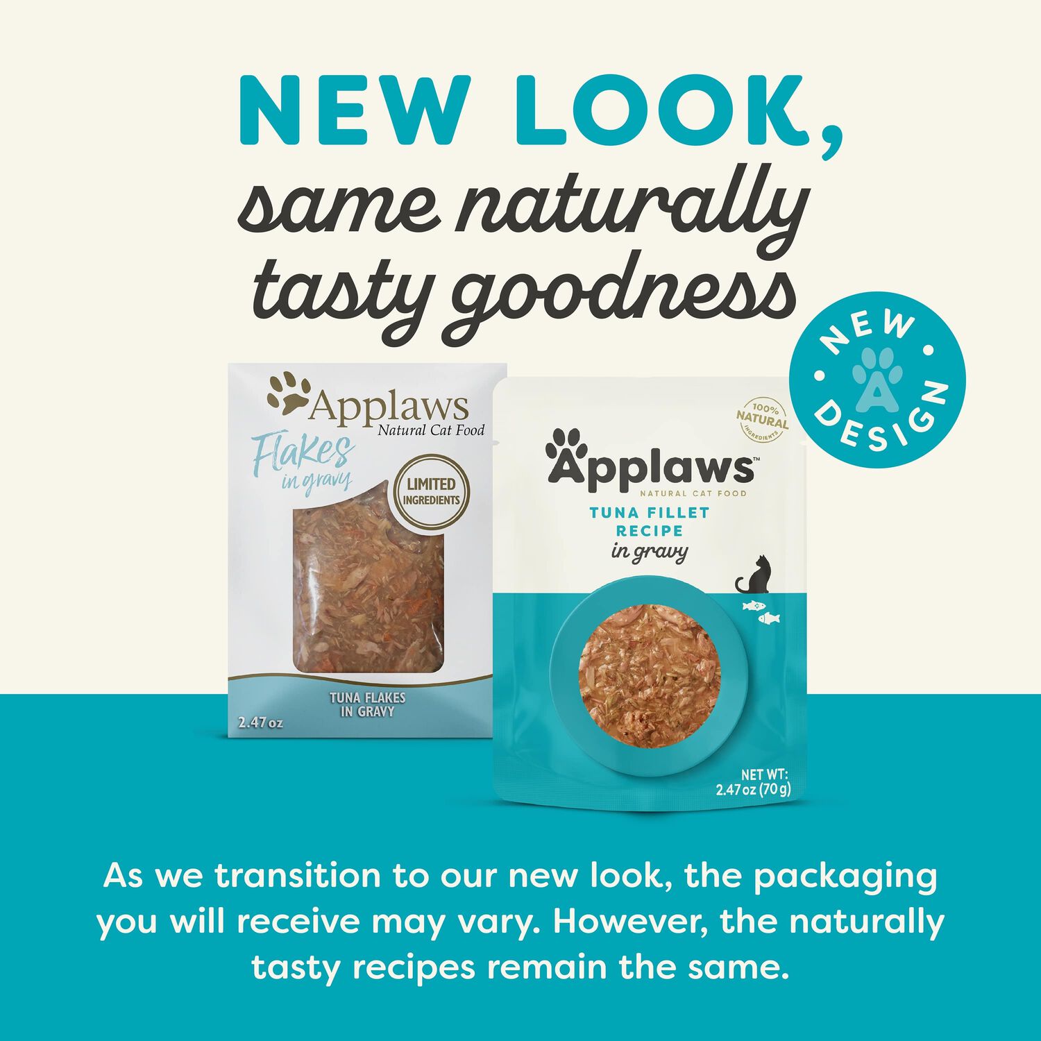Applaws&trade; Natural Wet Cat Food, Tuna Flakes In Gravy, 2.47-Oz Pouch