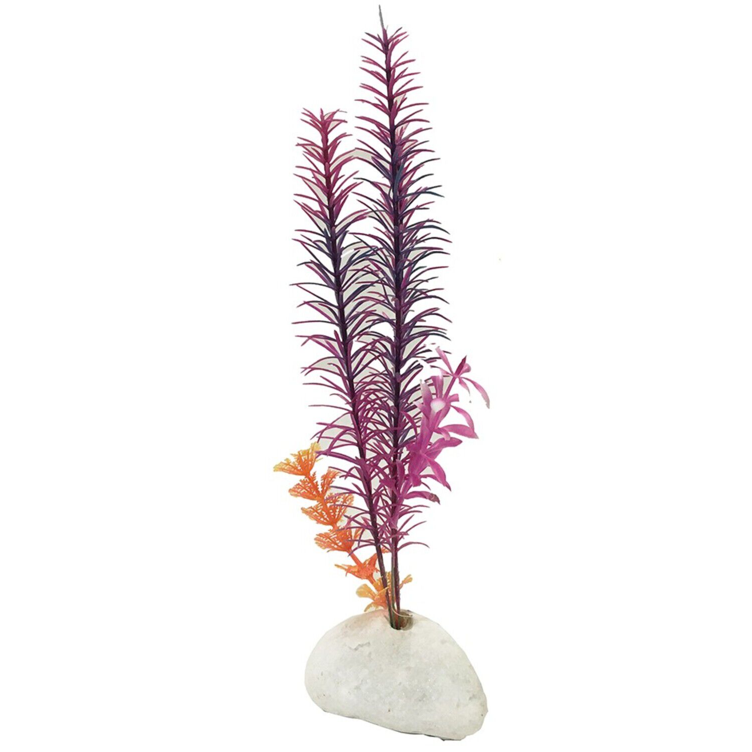 Penn-Plax Rock Plant Aquarium Decor &ndash; Pink, 12"