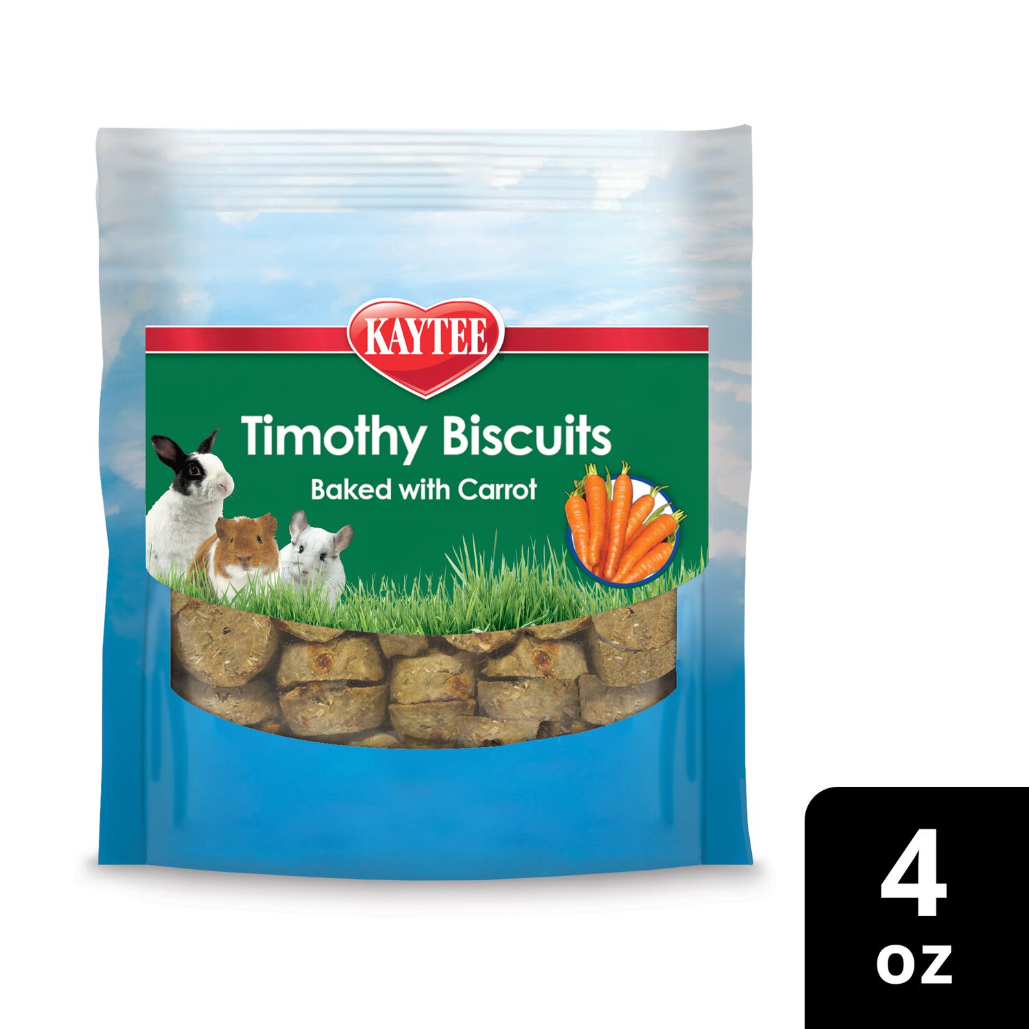 Kaytee Timothy Biscuits Baked With Carrot Small Animal Treats, 4-Oz