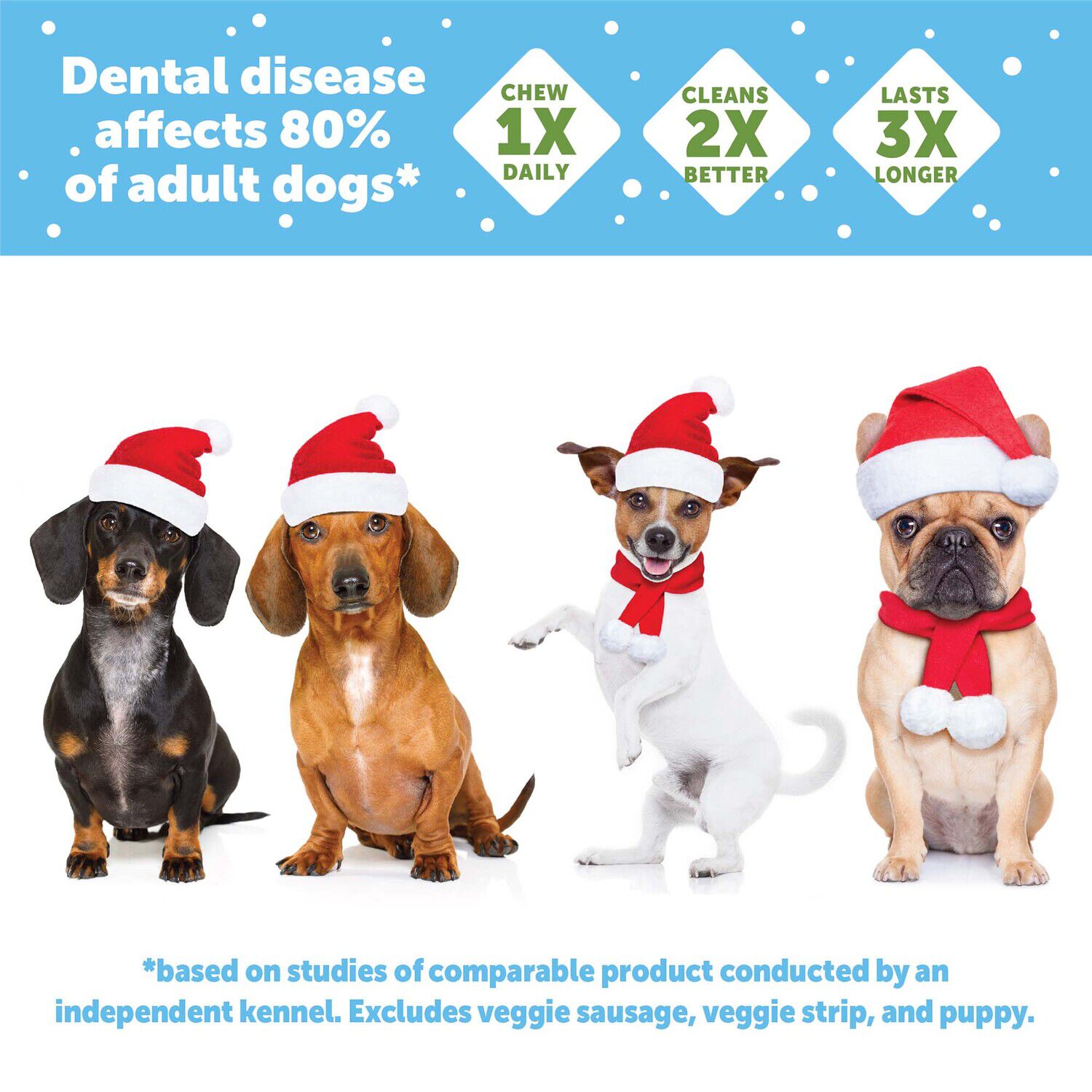 Whimzees Holiday Natural Grain Free Dental Chews Dog Treats For Small Dogs