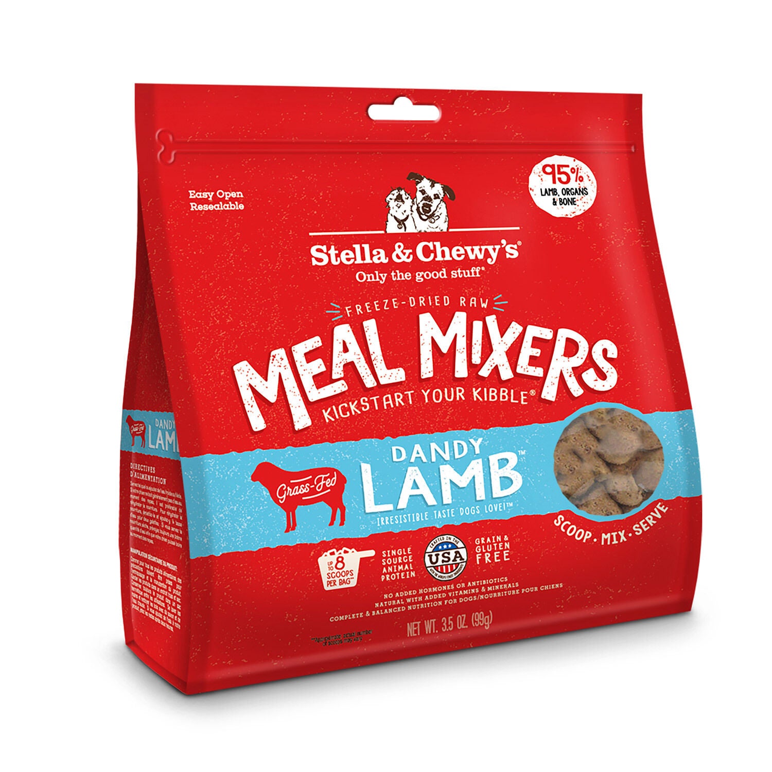 Stella & Chewy's Freeze-Dried Raw Meal Mixers Dog Food Topper, Dandy Lamb Recipe