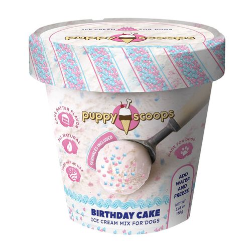 Puppy Cake Puppy Scoops Ice Cream Mix Dog Treat - Birthday Cake Flavor With Pupfetti Sprinkles