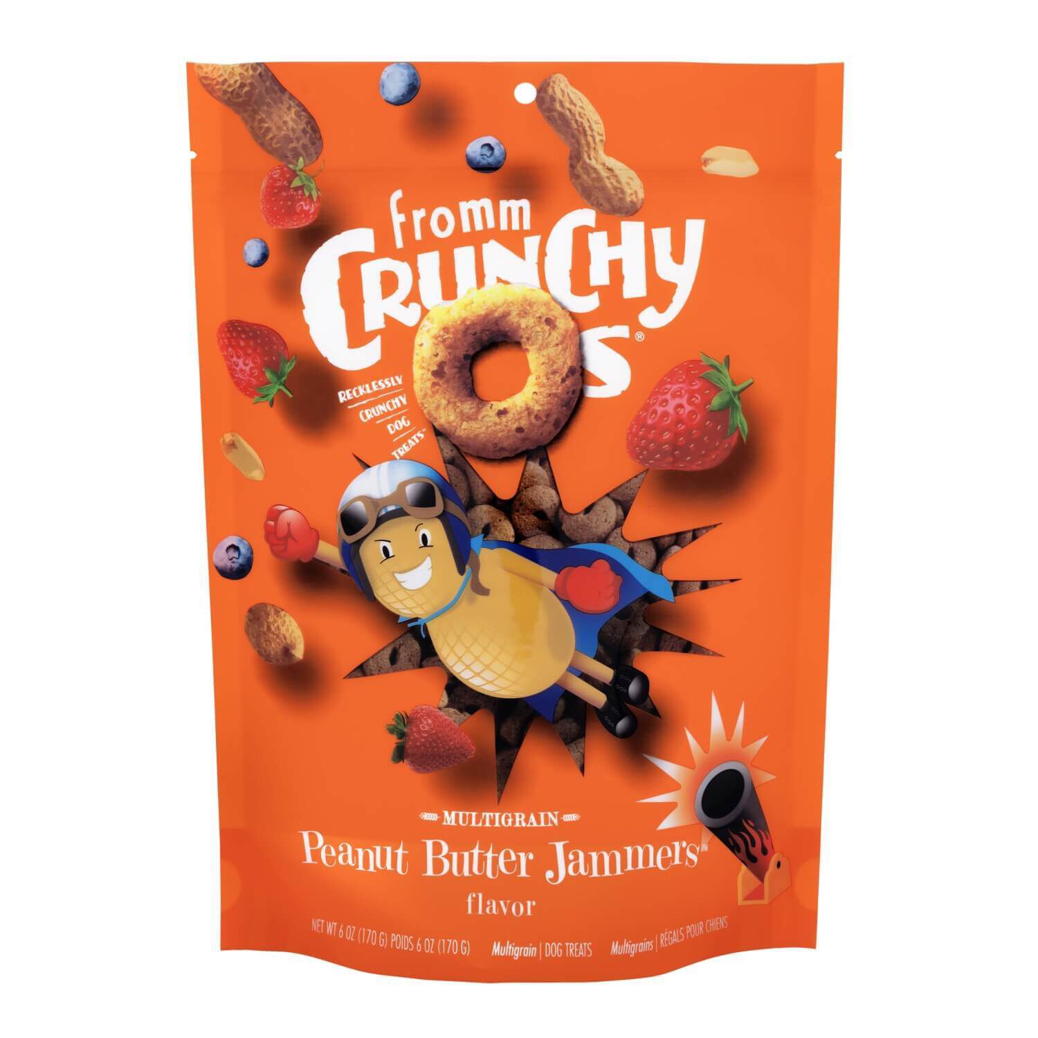 Fromm Crunchy Os  Peanut Butter Jammers Flavor Treats For Dogs 6 Oz