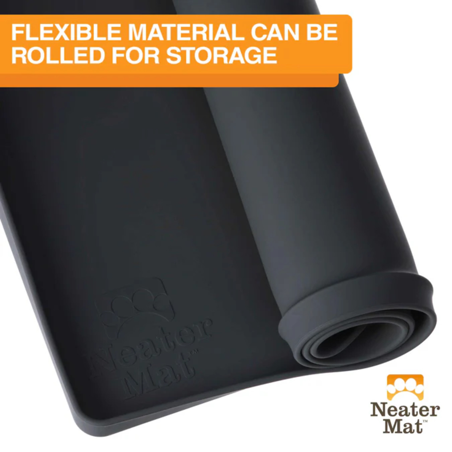 Neater Pets Neater Mat Waterproof Silicone Dog Feeding Mat - 19" X 12", Black