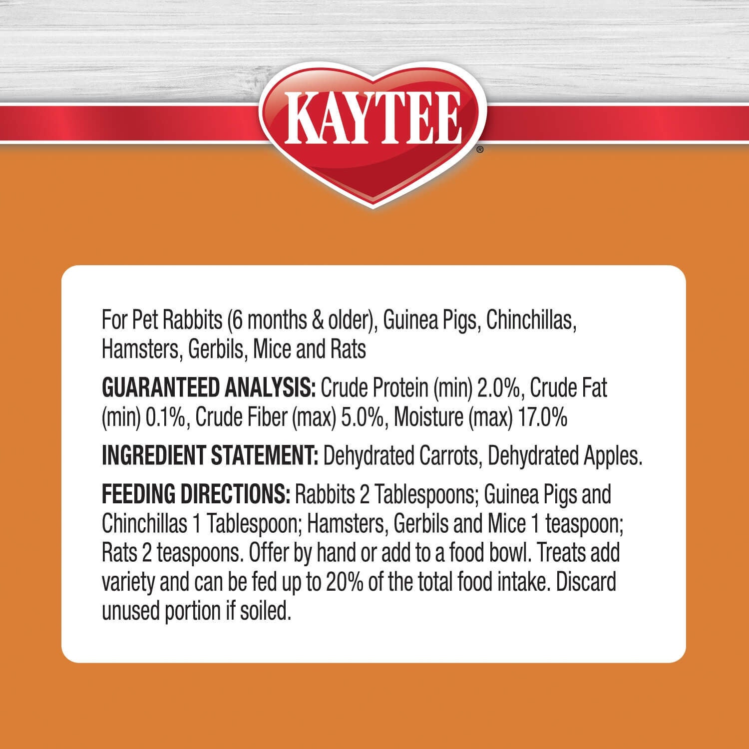 Kaytee Natural Snack With Superfoods, Apple & Carrot