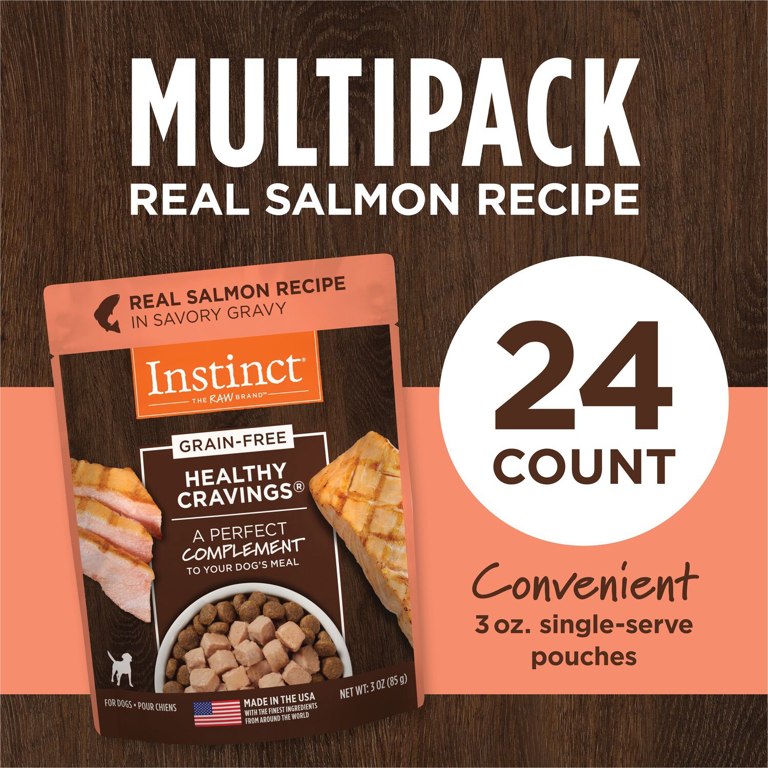 Instinct Healthy Cravings Grain-Free Salmon In Gravy Recipe Wet Dog Food Topper