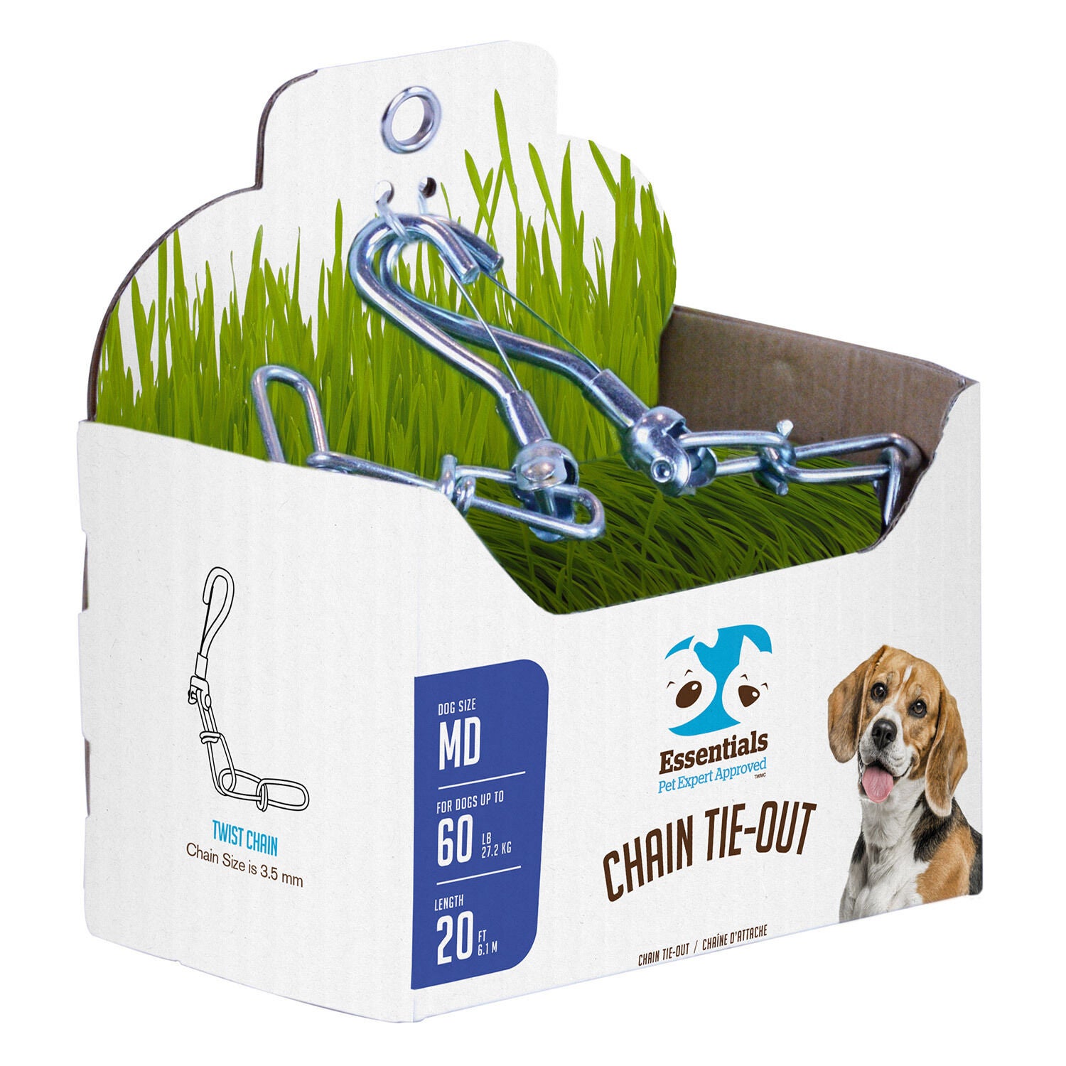Boss Pet Medium Dog Tie-Out Twist Chain 3.5-Mm By 20'