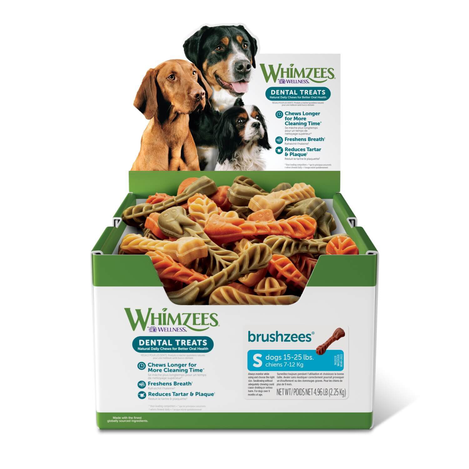 Whimzees Brushzees Natural Grain Free Dental Dog Treats, Small, 1 Count