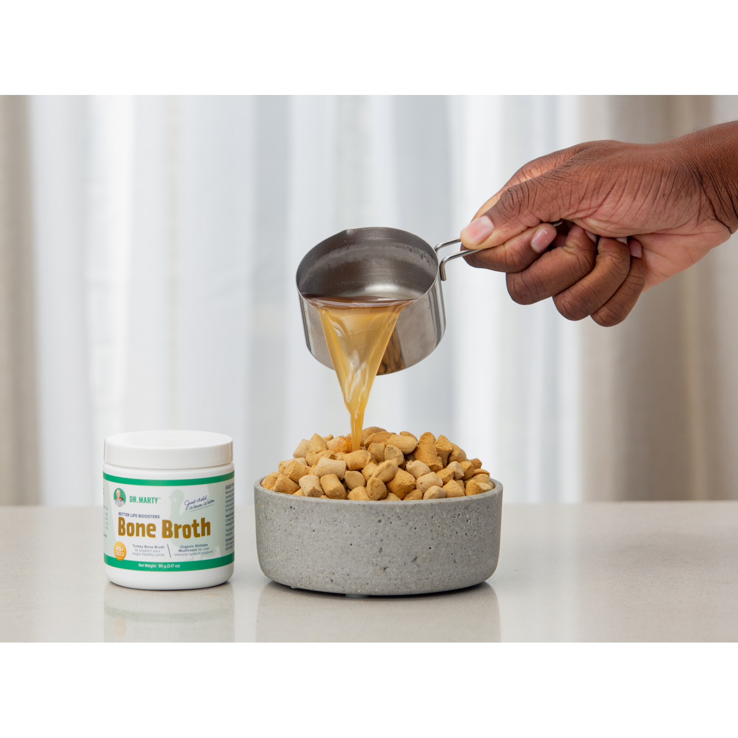 Dr. Marty Better Life Boosters Dehydrated Turkey Bone Broth Supplement Dog Food Topper