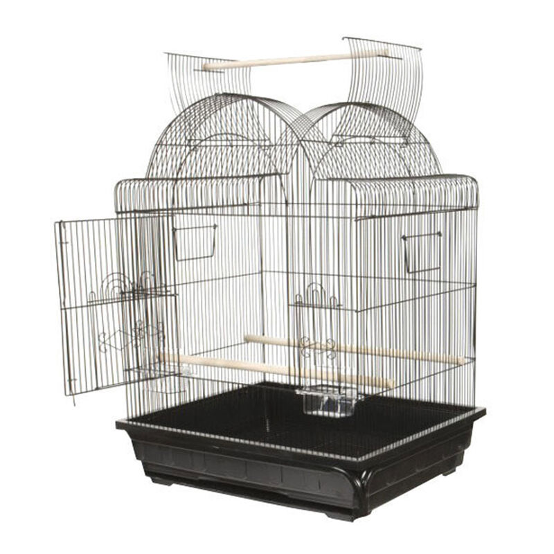 Open Top Victorian Cage Black For Birds image number 1