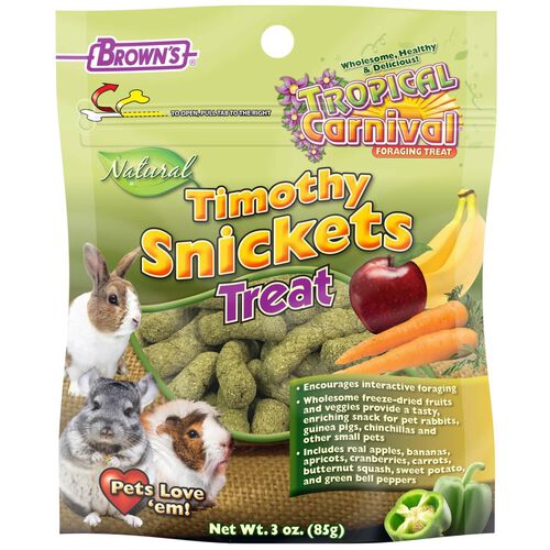 Tropical Carnival Natural Timothy Snickets Small Animal Treat
