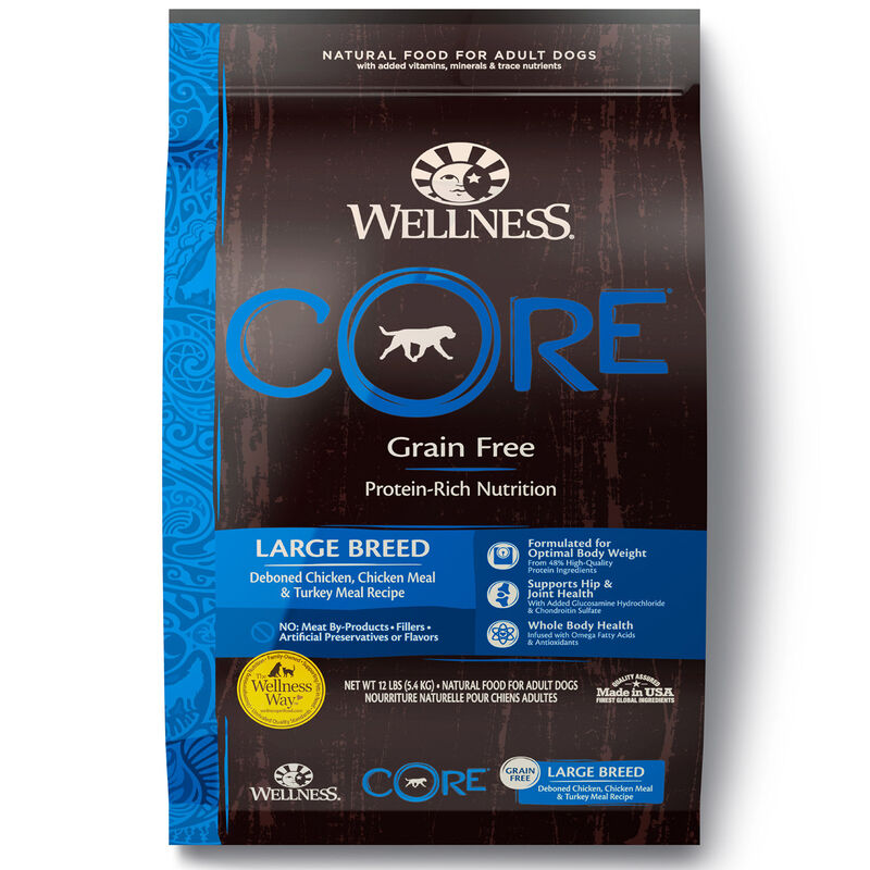 Wellness Core Large Breed Chicken, Chicken Meal & Turkey Meal Recipe Dog Food image number 1