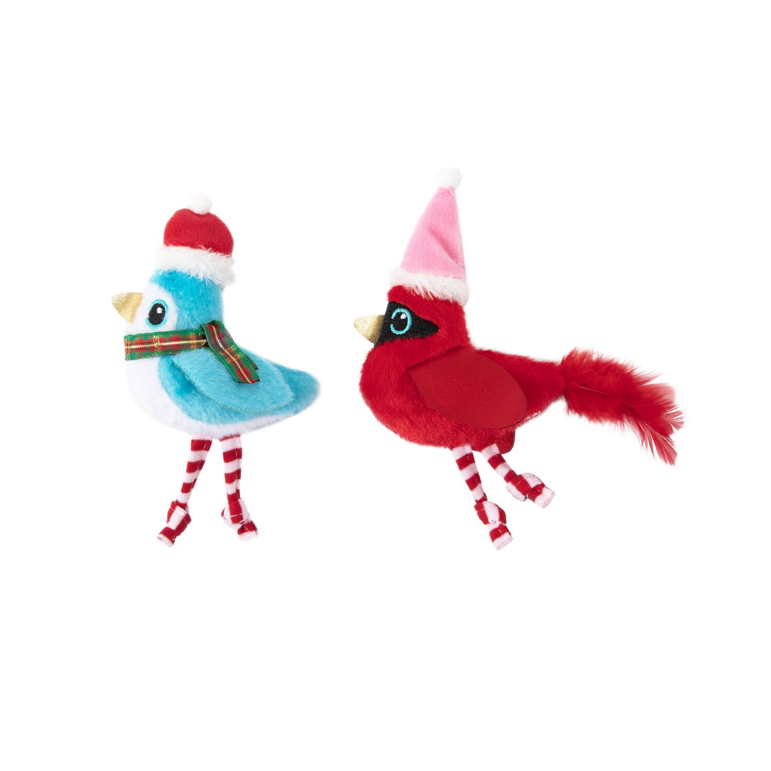 Quirky Kitty Holiday Winter Birds Plush Catnip-Filled Cat Toys, 2-Pack