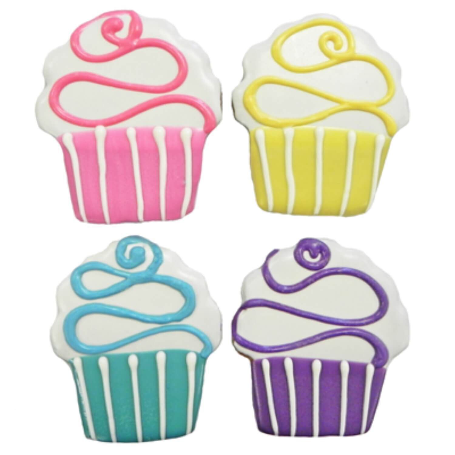 Pawsitively Gourmet Colorful Cupcakes Hand Decorated Dog Treat, Assorted Colors