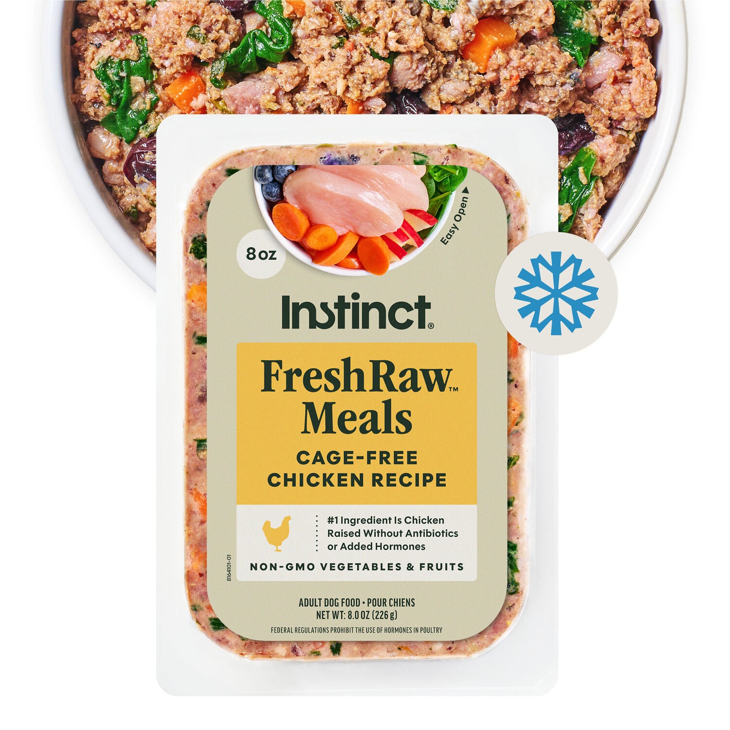Instinct Freshraw Meals Cage-Free Chicken Recipe Frozen Dog Food, 8-Ounce Pack