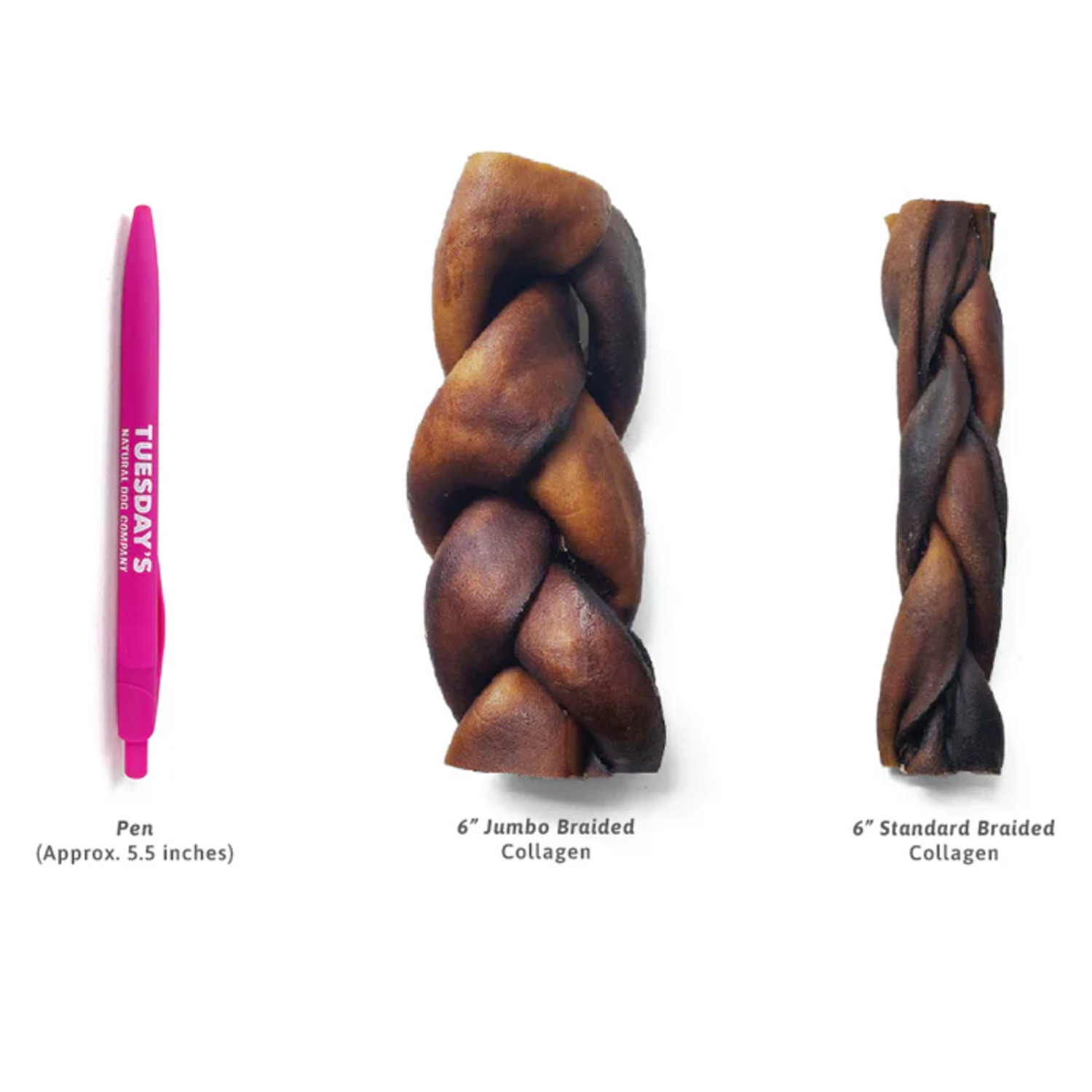 Performatrin Ultra Jumbo Braided Collagen Sticks Natural Dog Chew, 6"