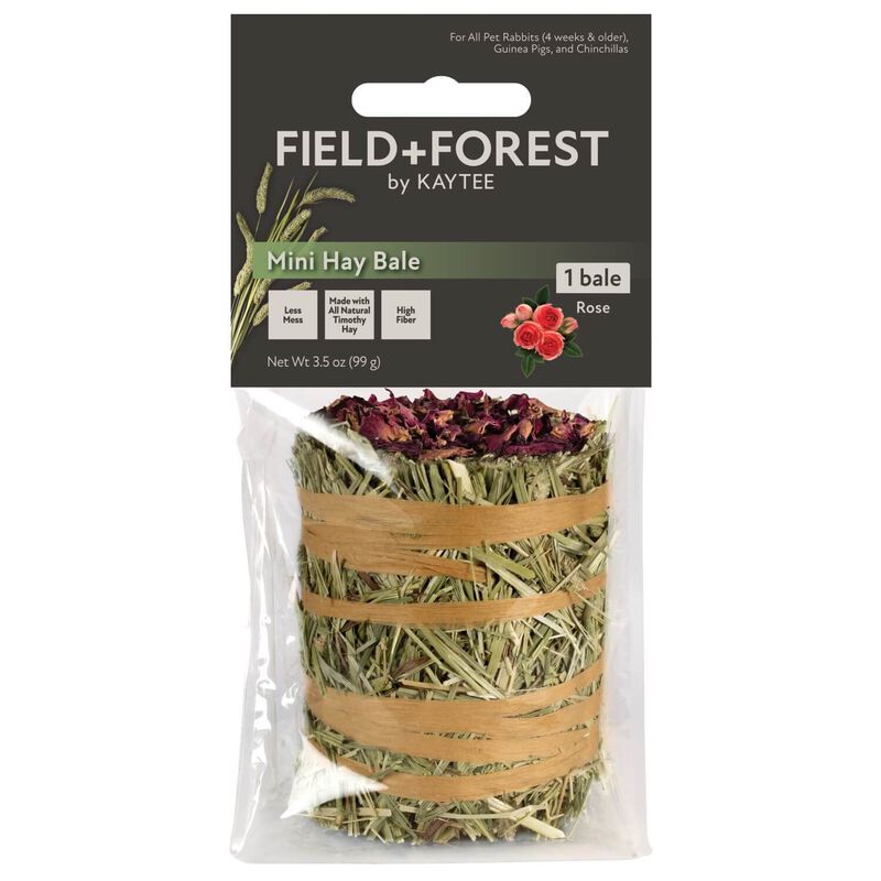 Field+Forest By Kaytee Mini Hay Bales, Rose