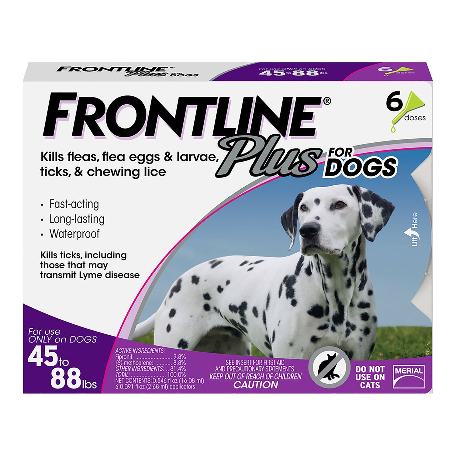 Frontline Plus Flea Tick Treatment For Dogs 45 To 88Lbs Pet