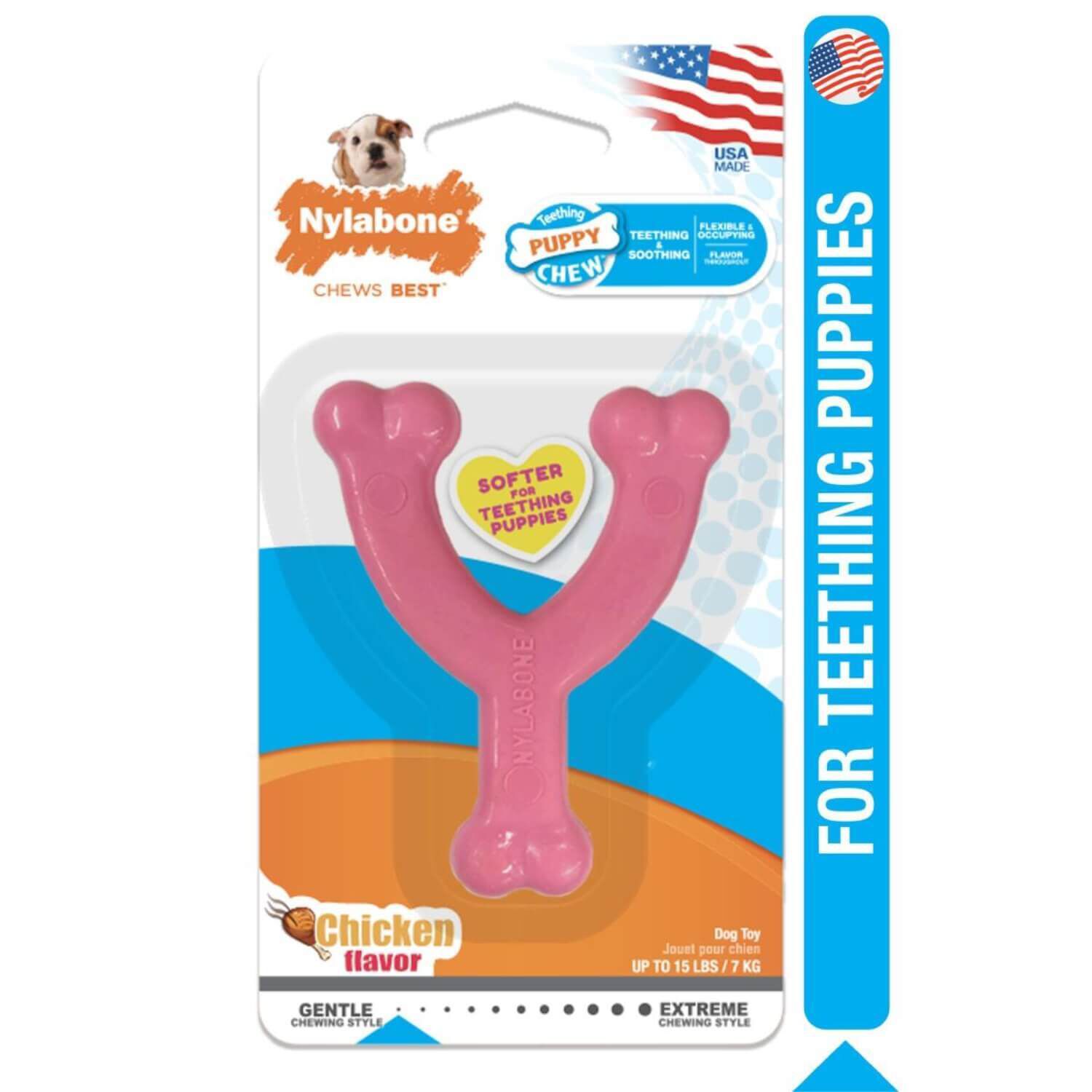 Nylabone Puppy Chew Petite Wishbone - Pink