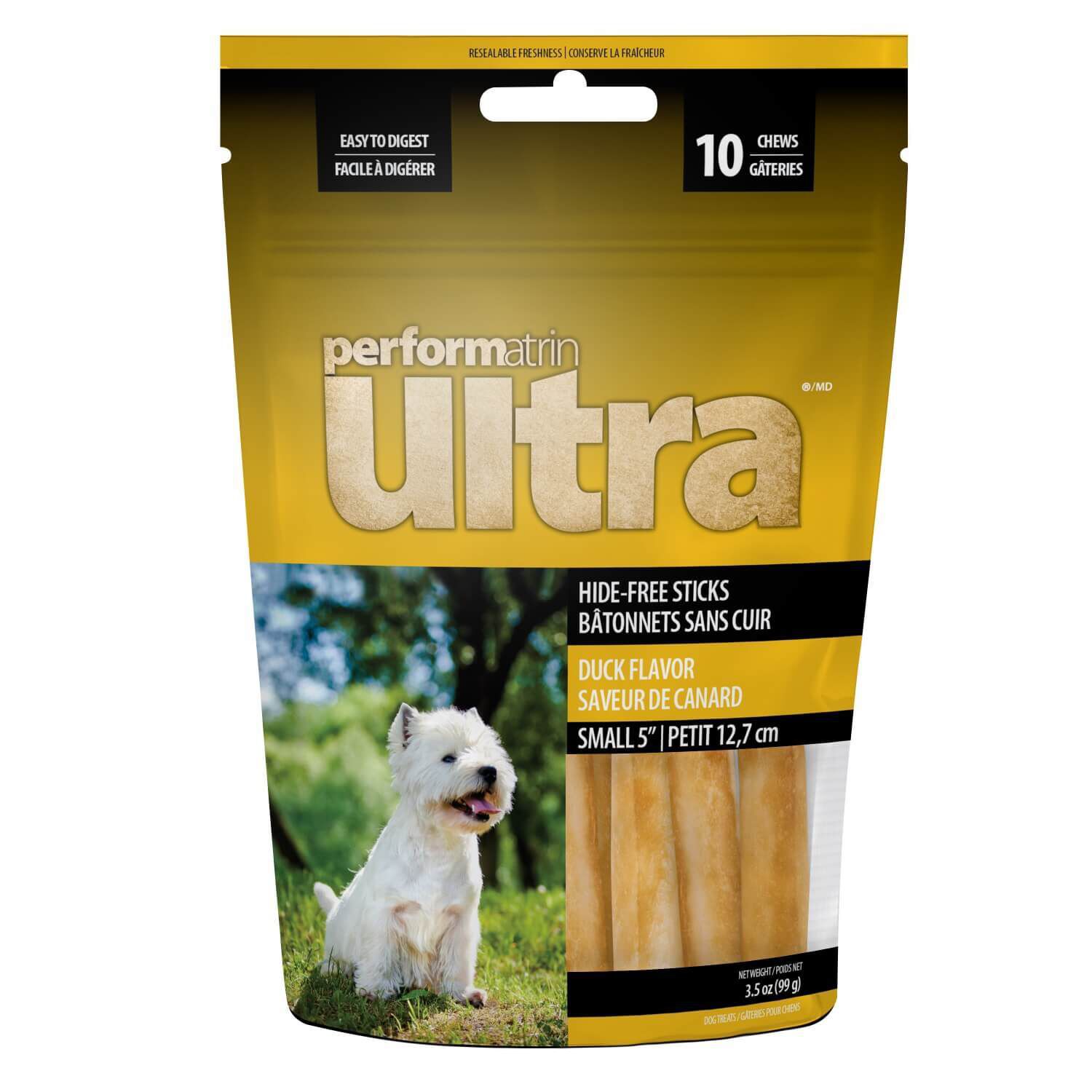 Performatrin Ultra Hide-Free Sticks Rawhide Alternative Dog Treat, Duck Flavor