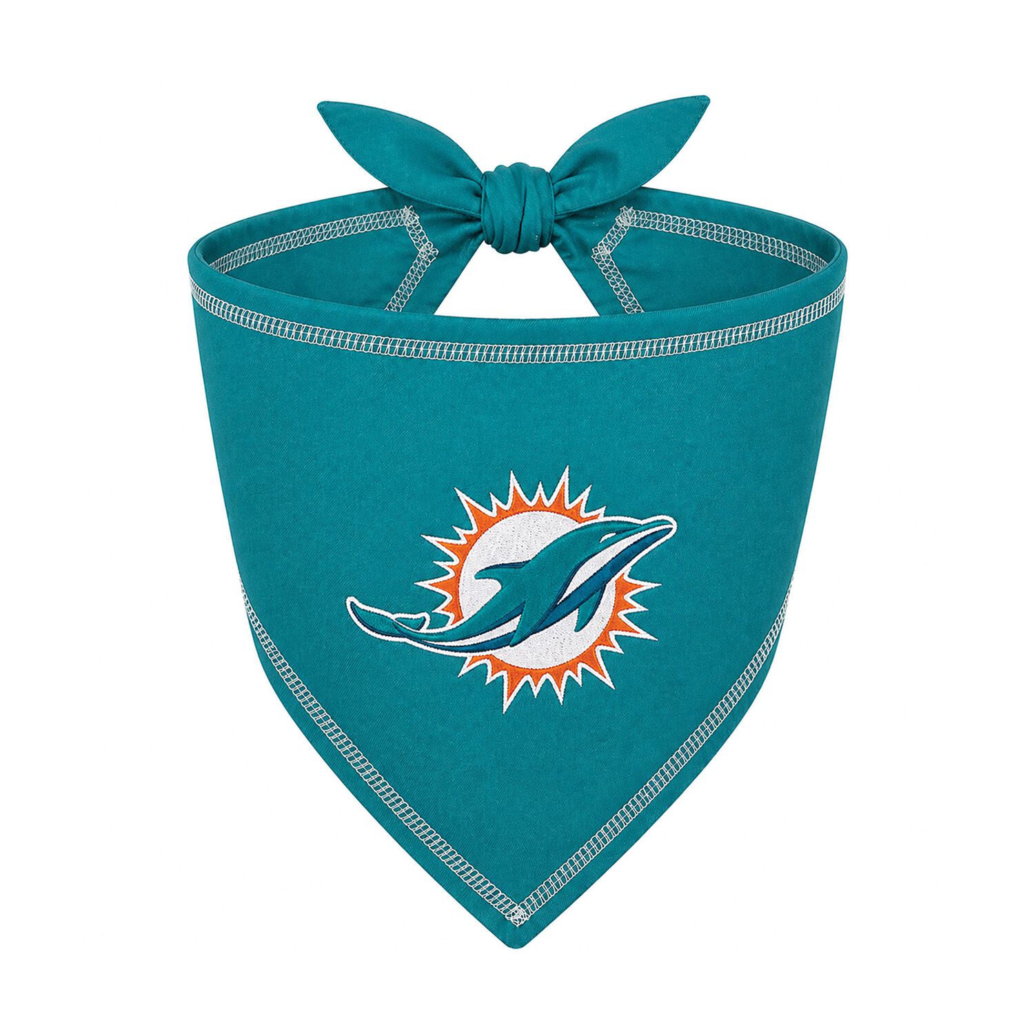 Pets First University Of Miami Dolphins Tie Around Dog Bandana, Small/Medium