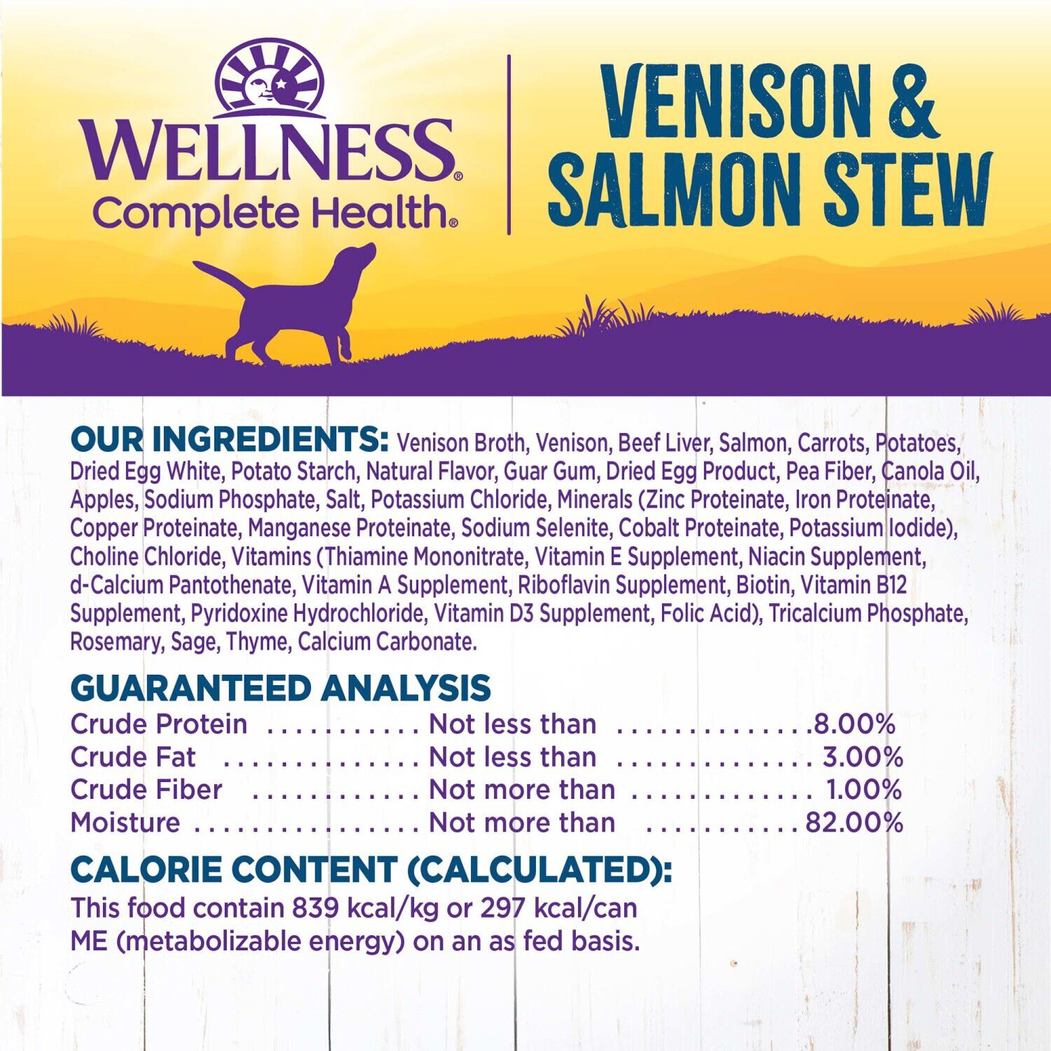 Wellness Complete Health Canned Wet Dog Food, Venison & Salmon Stew, 12.5-Ounce Can