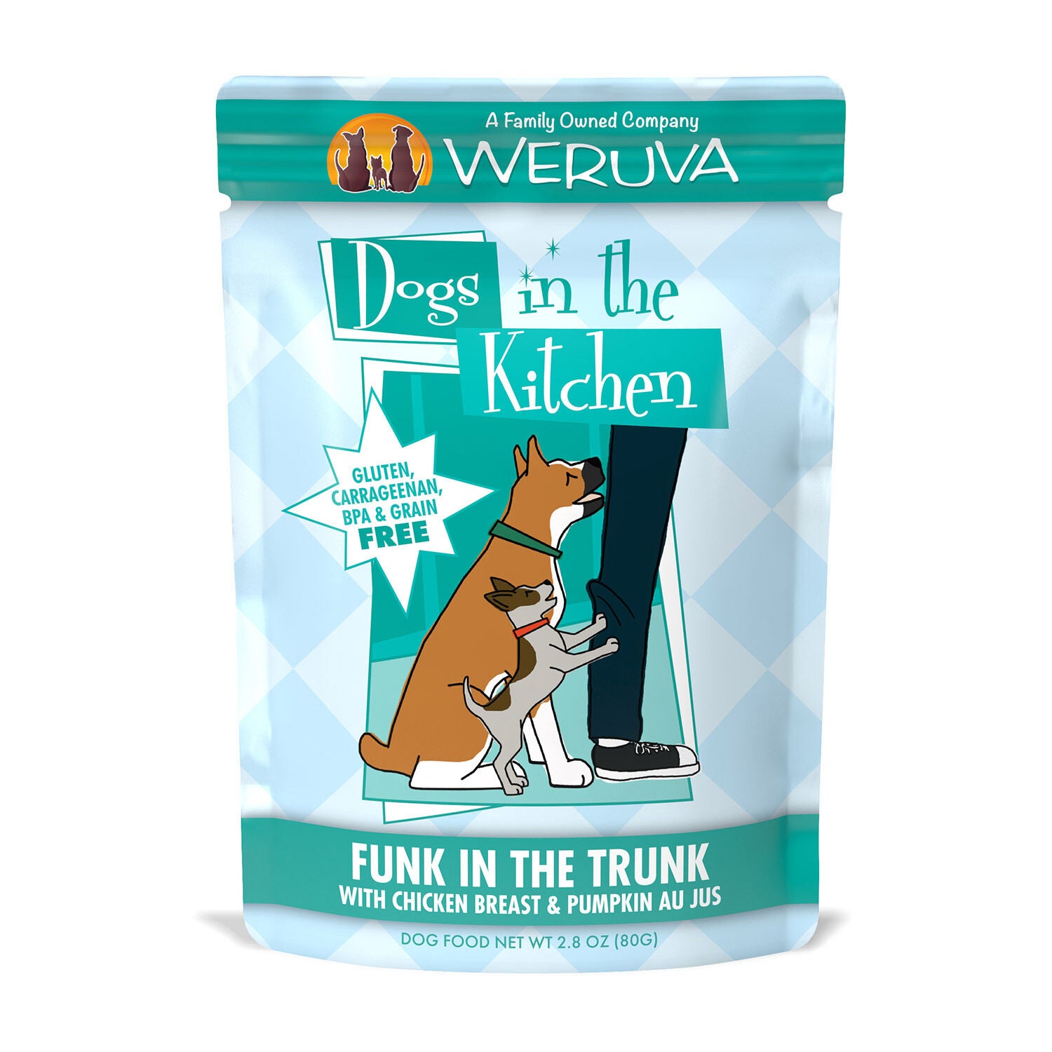 Weruva Dogs In The Kitchen Funk In The Trunk With Chicken & Pumpkin Au Jus Wet Dog Food, 2.8-Oz Pack Of 12