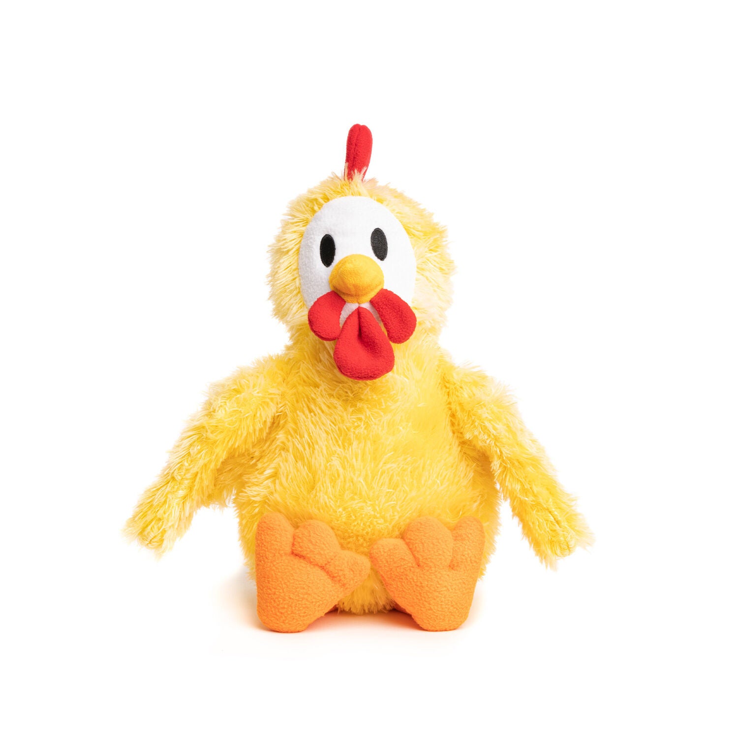 Fabdog Fluffy Squeaky Snuggly Chicken Dog Toy, Medium
