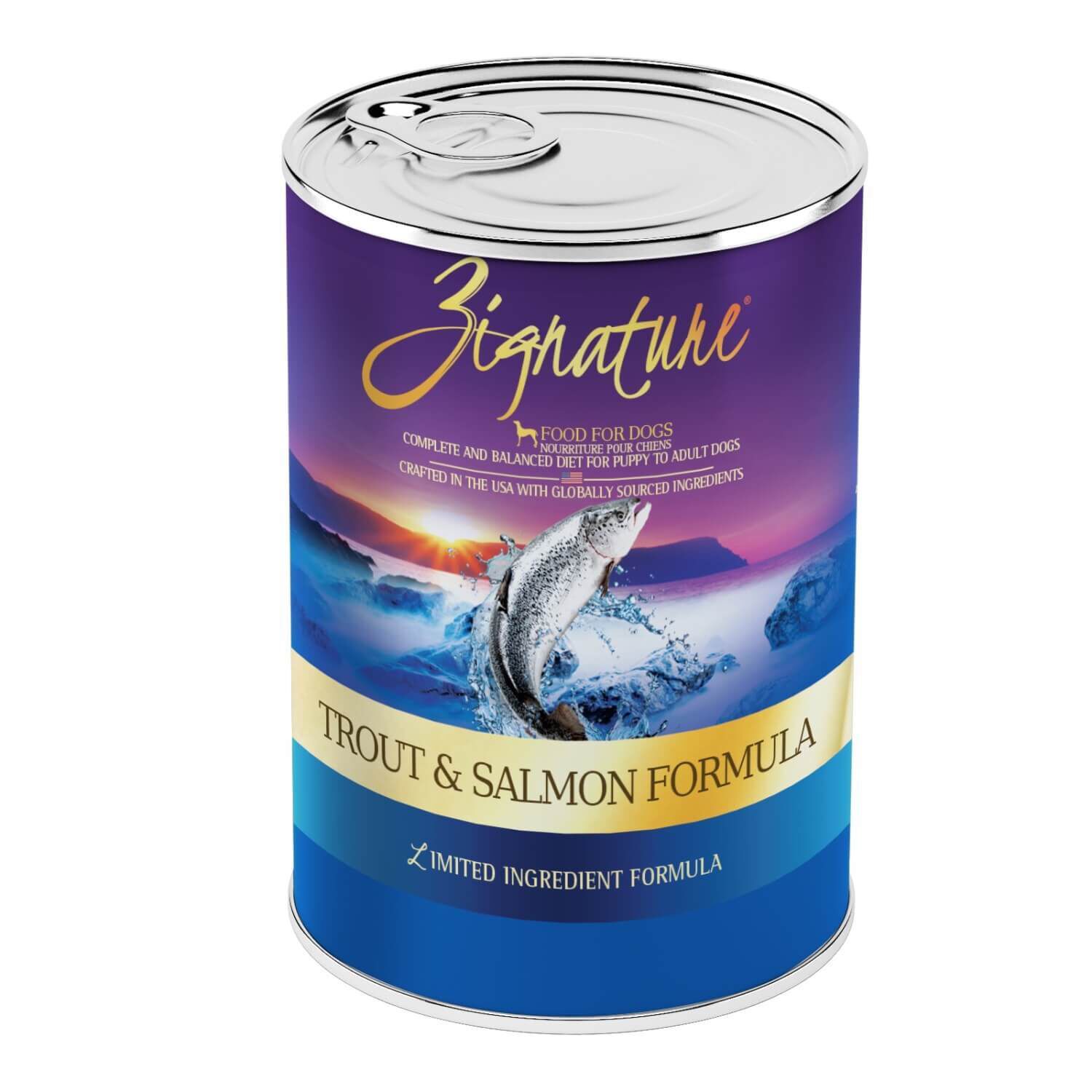 Zignature Trout & Salmon Formula Limited Ingredient Wet Dog Food 13oz