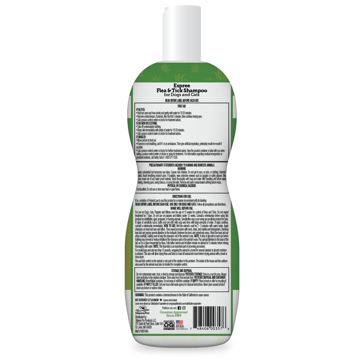 Espree Flea & Tick Cat Shampoo, 12-Oz
