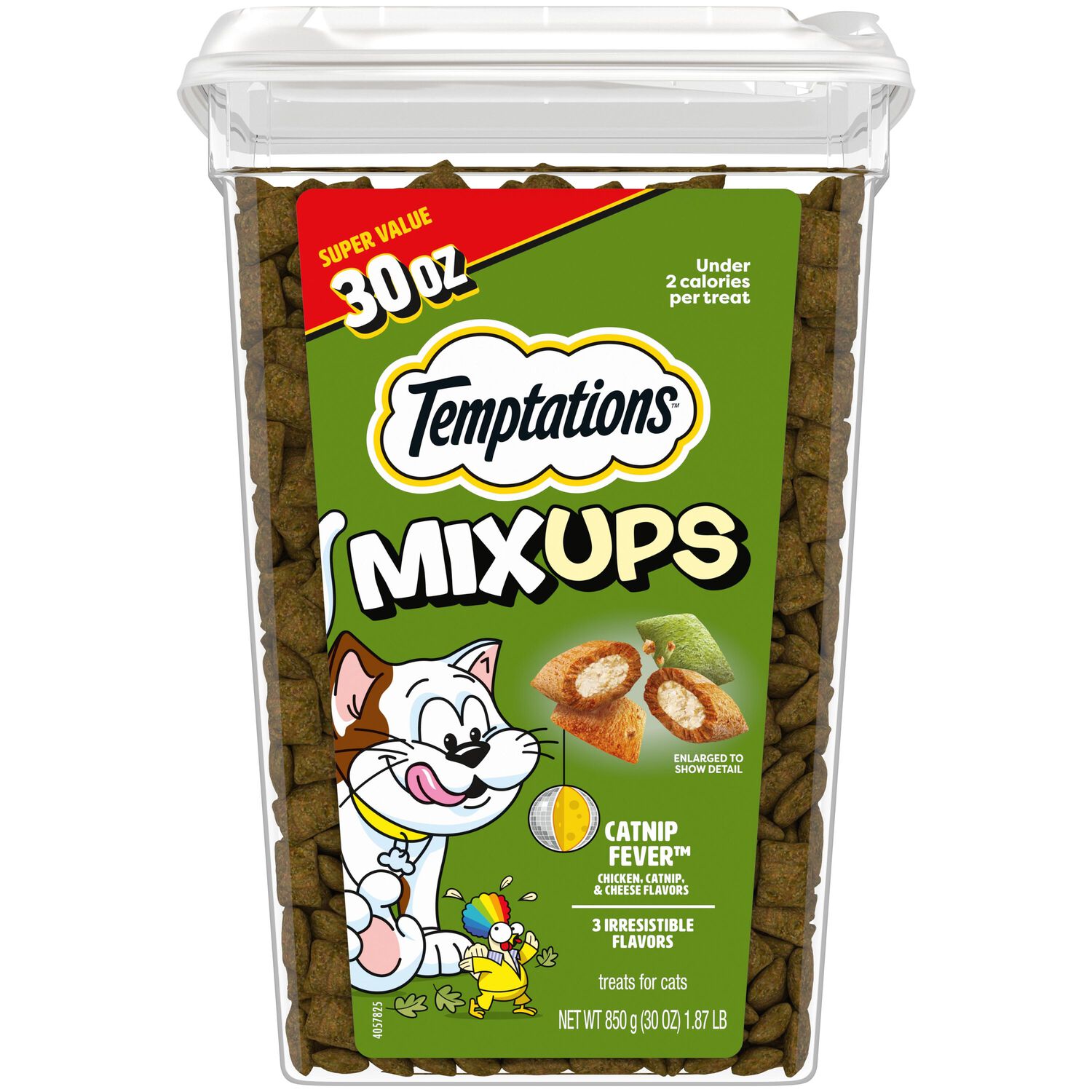 Temptations Mixups Catnip Fever Crunchy & Soft Cat Treats, 30-Oz Canister