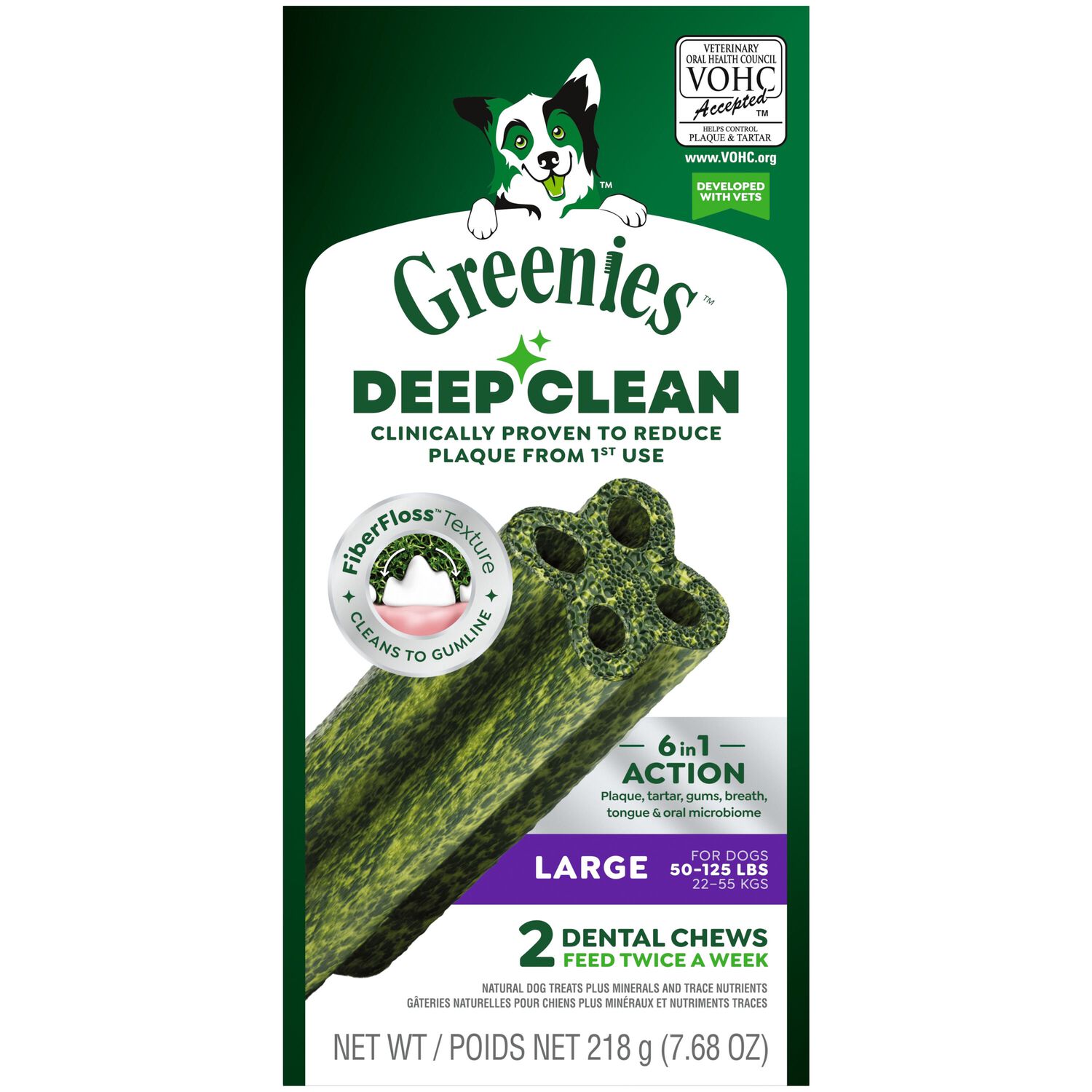 Greenies Deep Clean Original Flavor Large Size Dental Dog Treats, 8.47 Oz, 2 Count