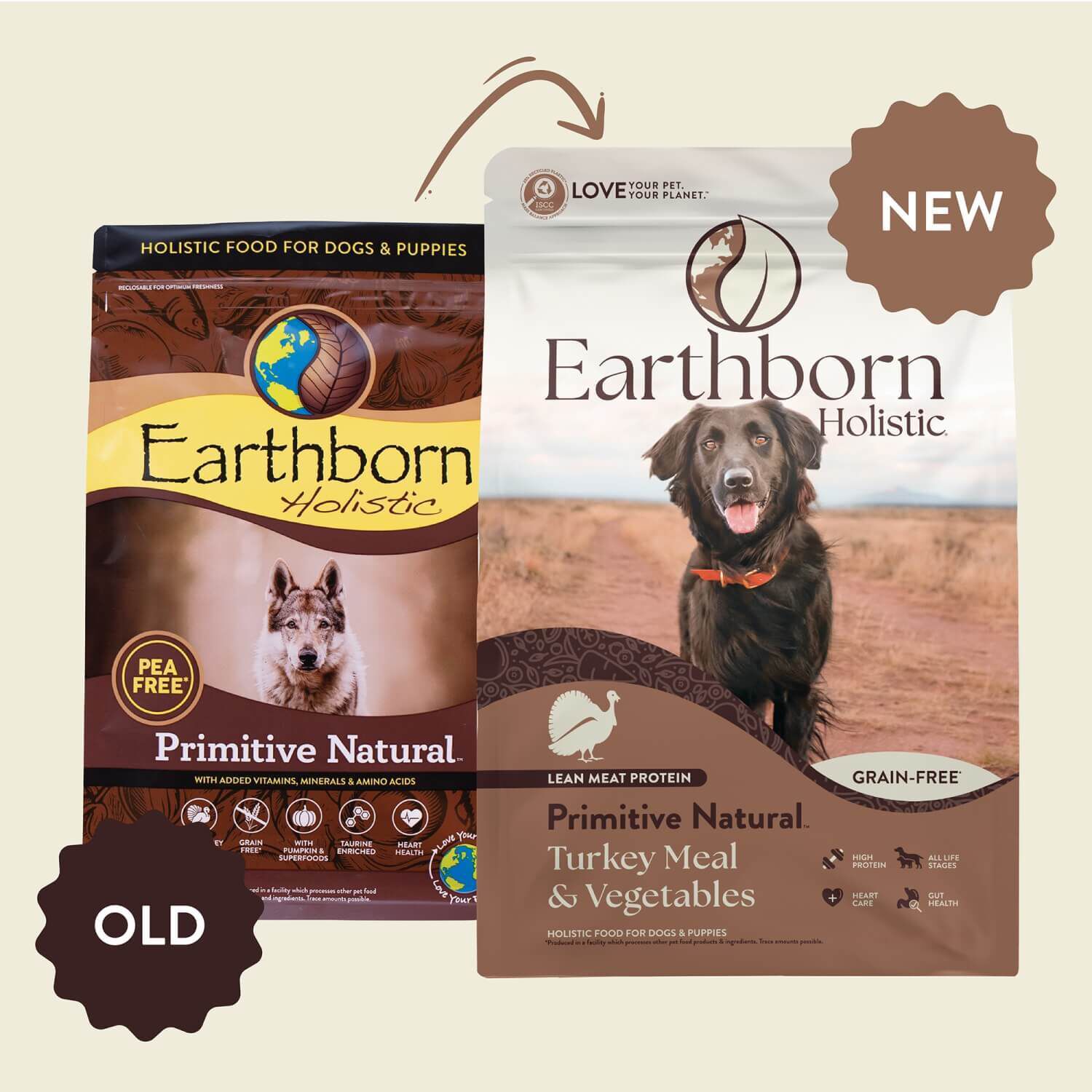 Earthborn Holistic Primitive Natural Grain-Free Dry Dog Food Turkey Meal & Vegetables 25-Lb Bag