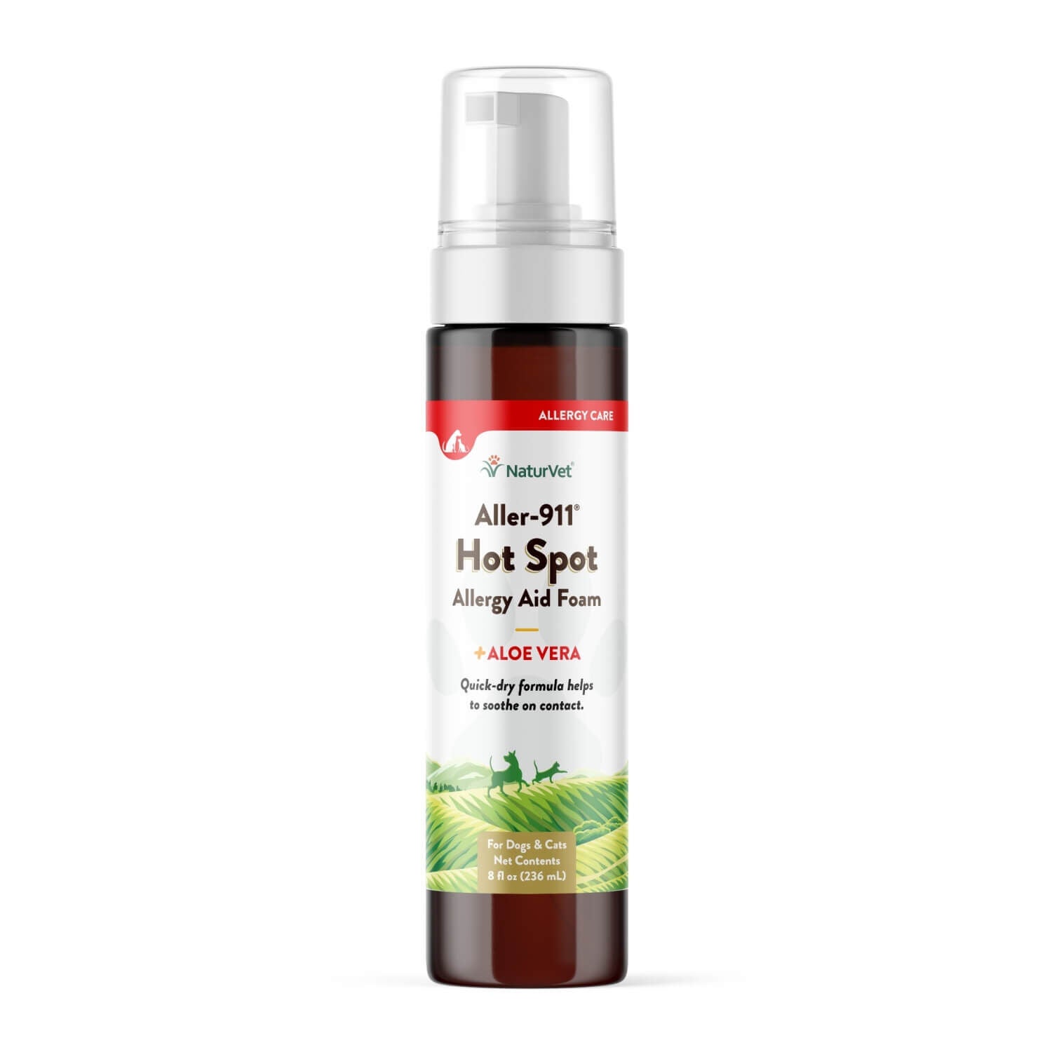 Naturvet Aller-911 Hot Spot Foam For Dogs & Cats, Allergy Aid Plus Aloe Vera
