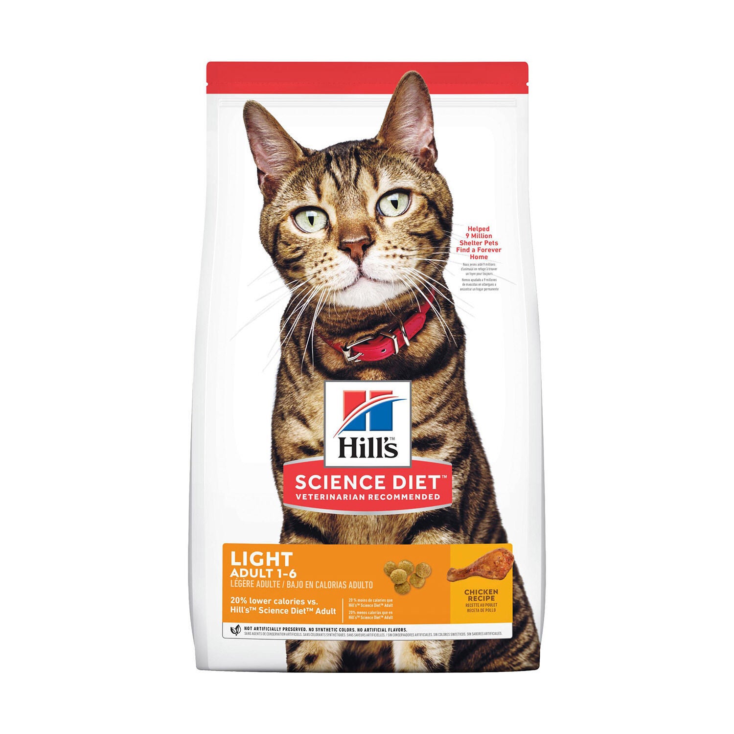 Hill's Science Diet Adult Light Chicken Recipe Dry Cat Food, 7-Lb Bag