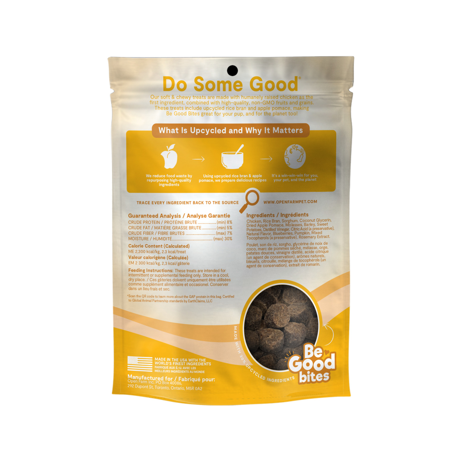 Open Farm Be Good Bites Chicken Recipe Soft & Chewy Dog Treats, 6Oz