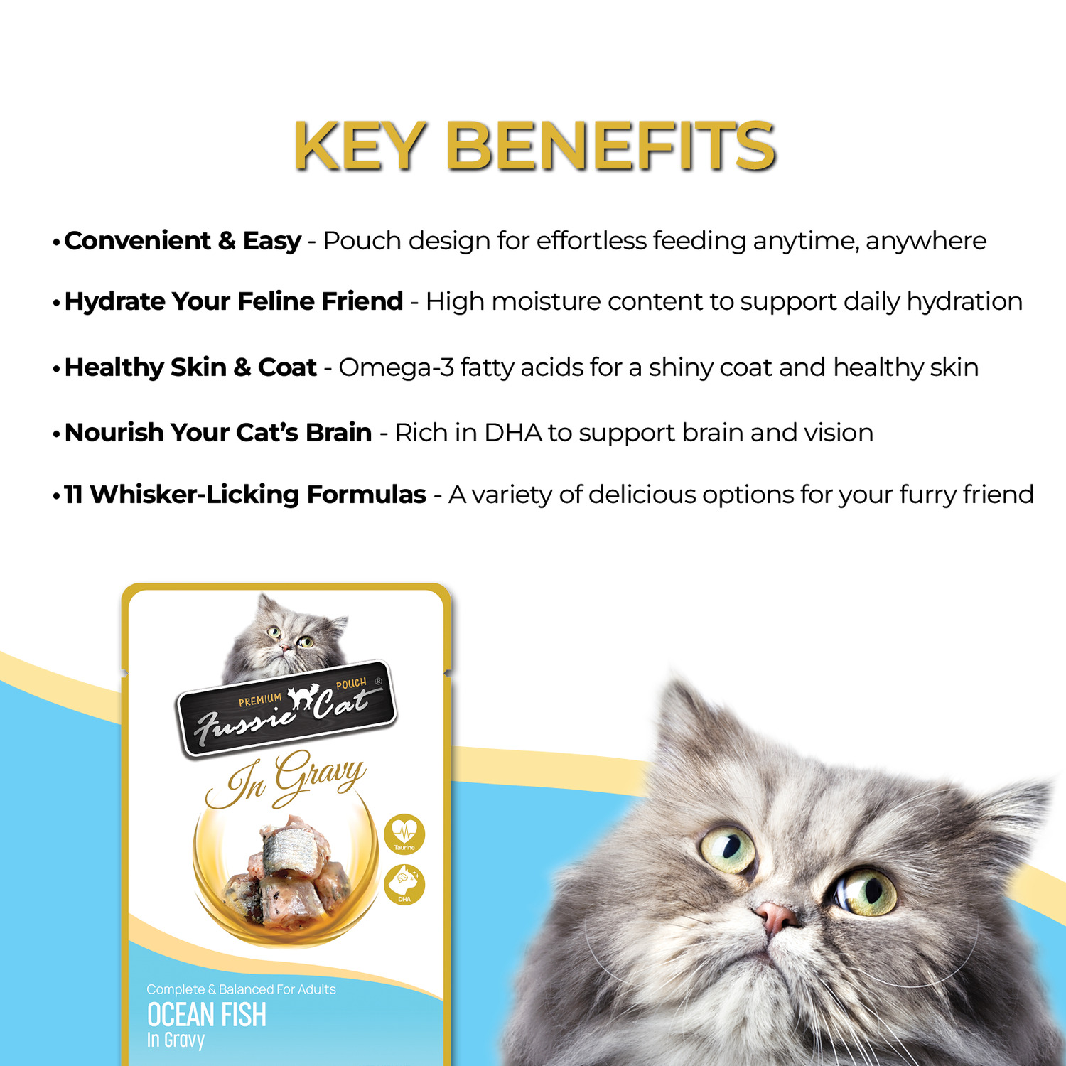 Fussie Cat Premium Oceanfish In Gravy Wet Cat Food, 2.47Oz
