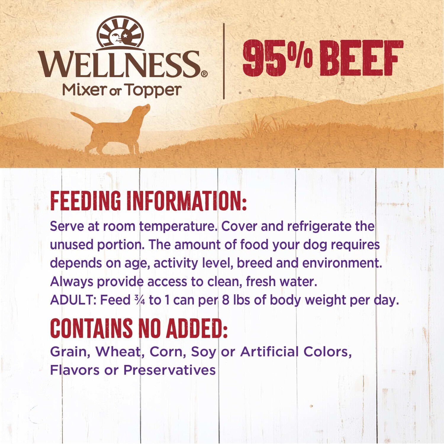 Wellness 95% Beef Natural Wet Grain Free Canned Dog Food, 13.2-Ounce Can