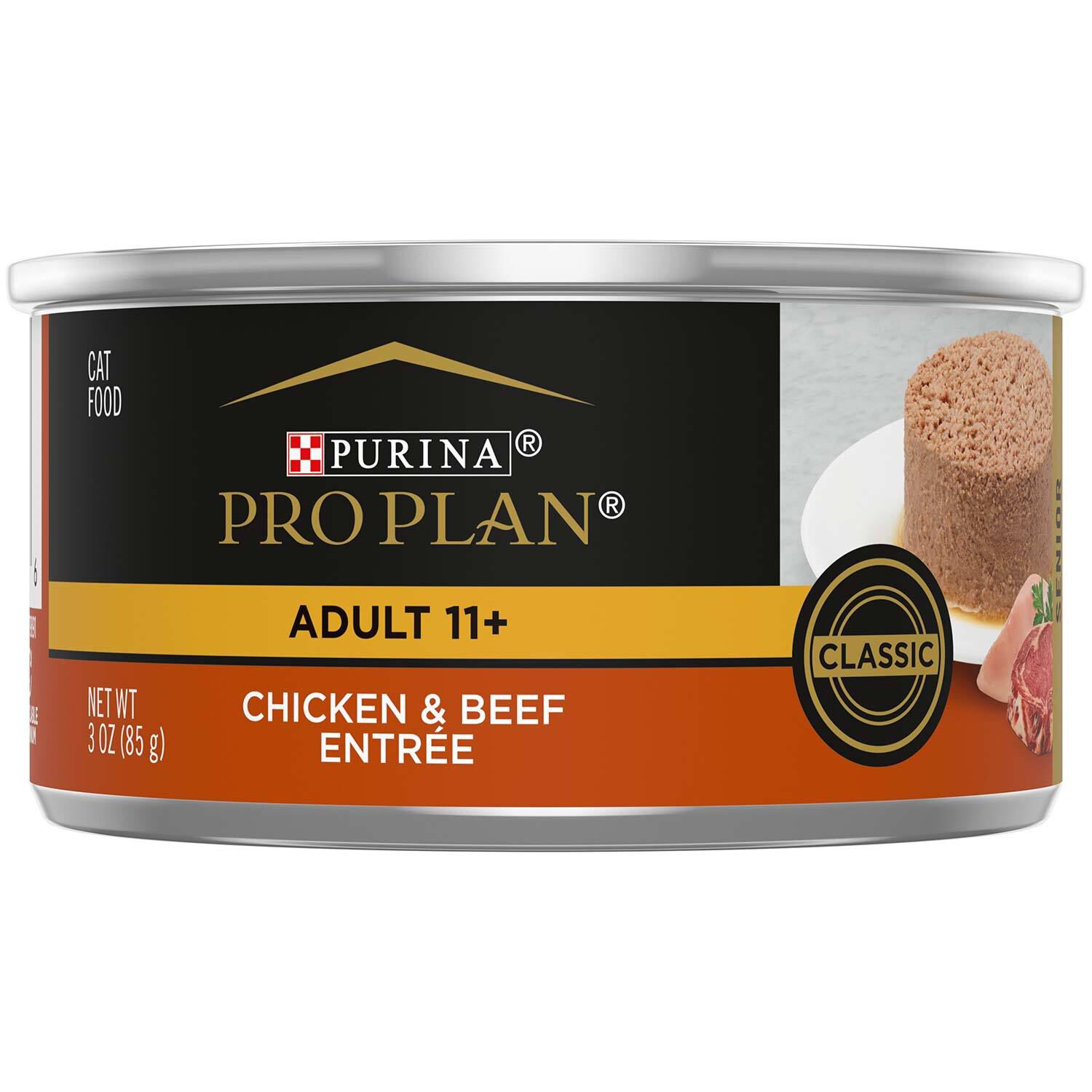 Purina Pro Plan Focus Adult 11+ Classic Chicken & Beef Entree Cat Food, 3-Oz Can